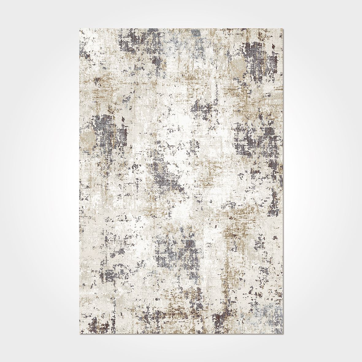 Modern Chenille Area Rug – Washable Non Slip Beige Cotton Polyester Carpet