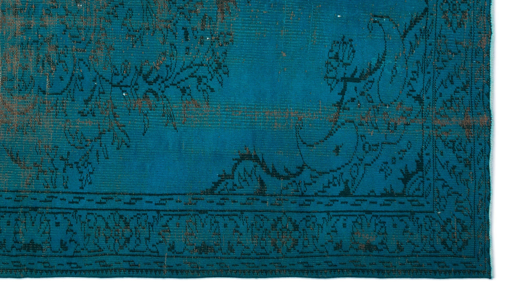 Atina Turquoise Vintage Wool Handmade Area Rug 5'10" x 9'6"