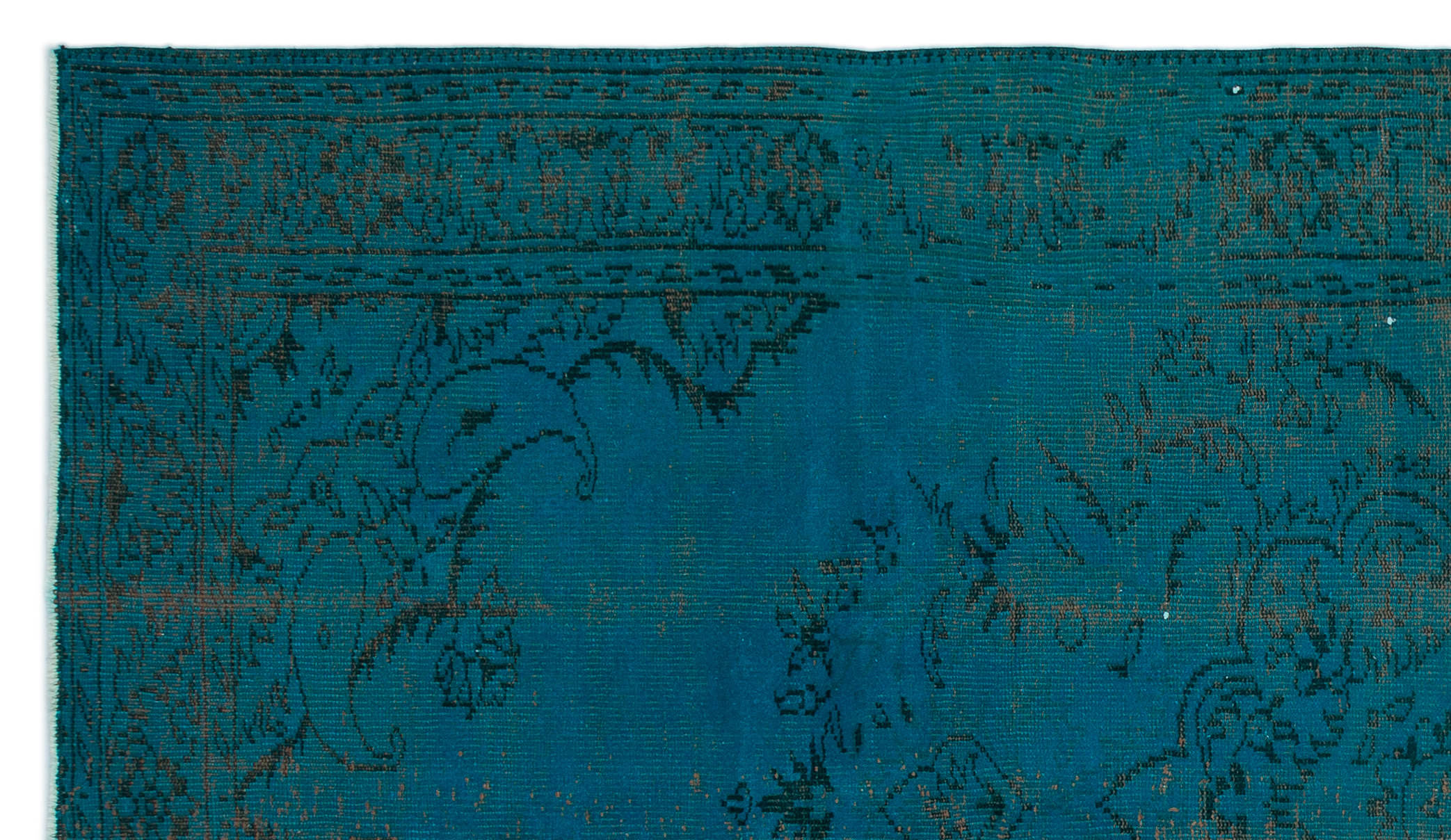 Atina Turquoise Vintage Wool Handmade Area Rug 5'10" x 9'6"