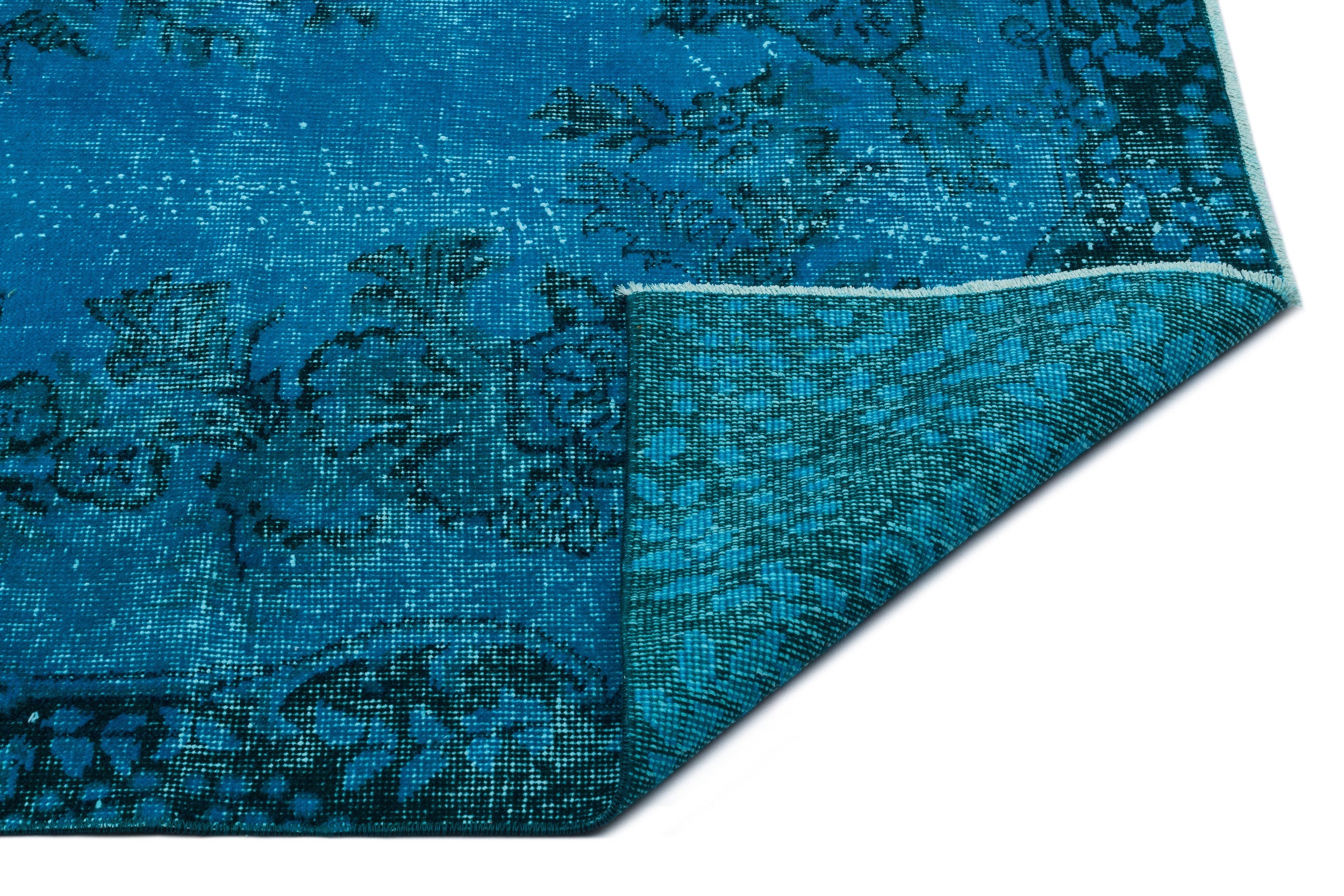 Atina Turquoise Vintage Wool Handmade Area Rug 5'8" x 9'4"