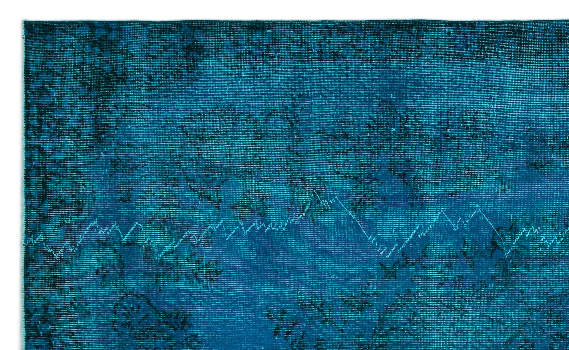 Atina Turquoise Vintage Wool Handmade Area Rug 5'8" x 9'4"