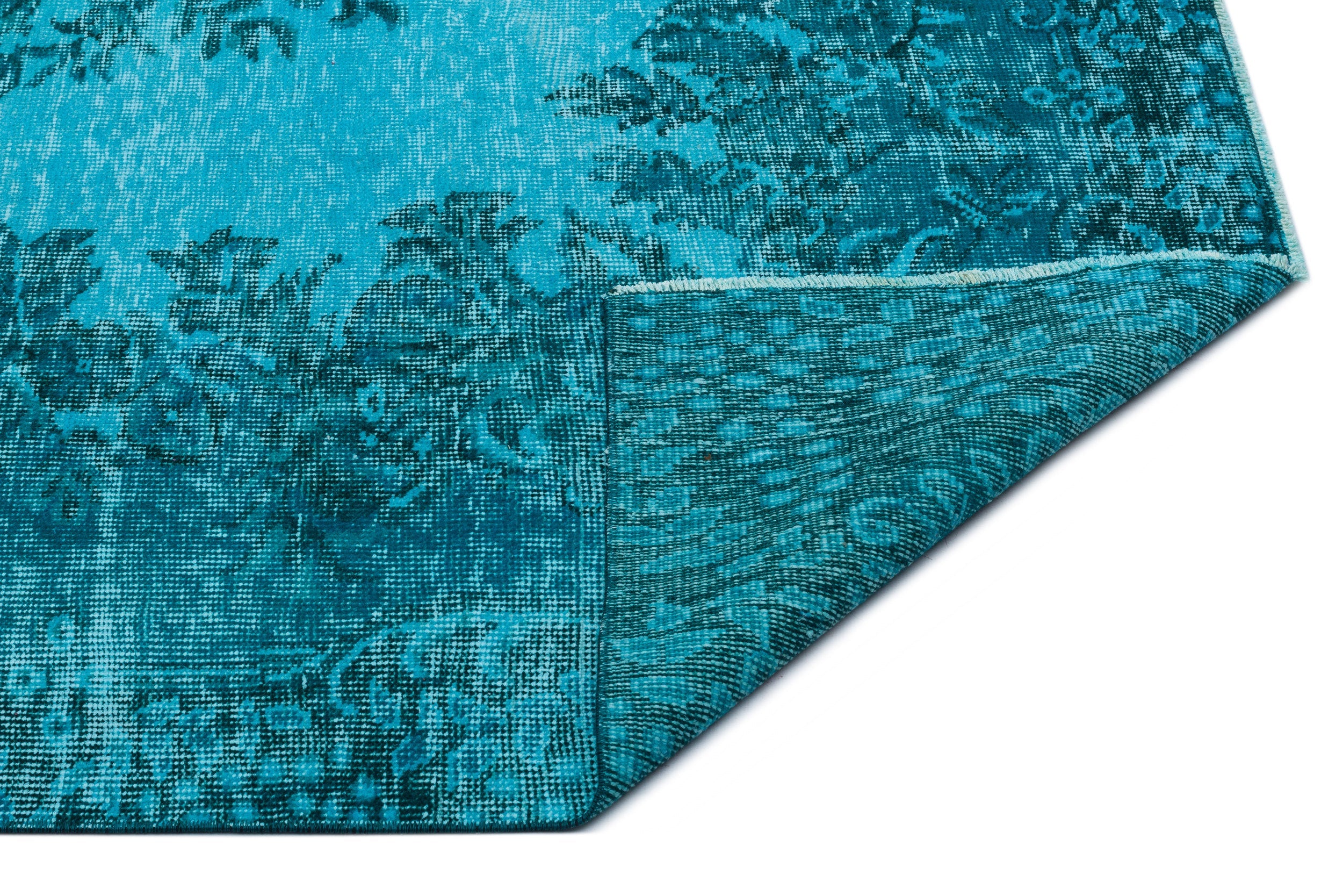 Atina Turquoise Vintage Wool Handmade Area Rug 5'3" x 8'11"