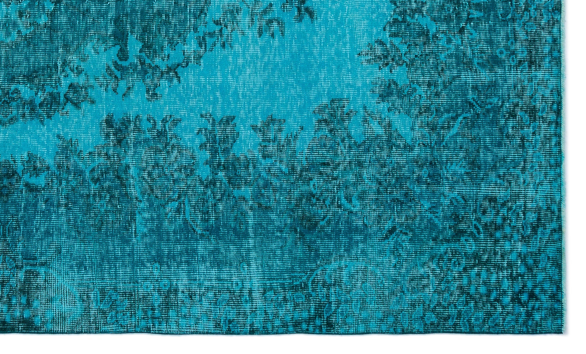 Atina Turquoise Vintage Wool Handmade Area Rug 5'3" x 8'11"