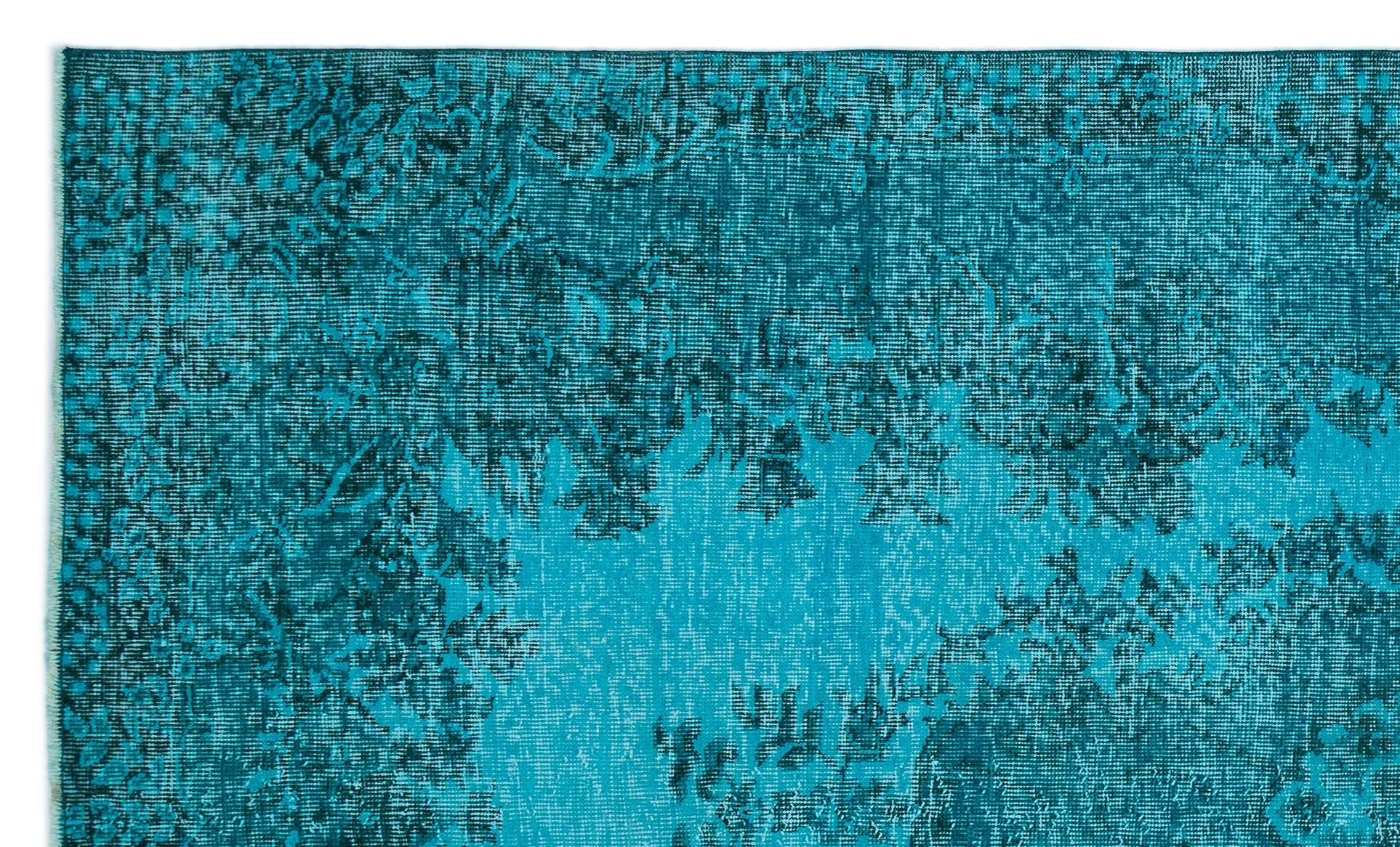 Atina Turquoise Vintage Wool Handmade Area Rug 5'3" x 8'11"