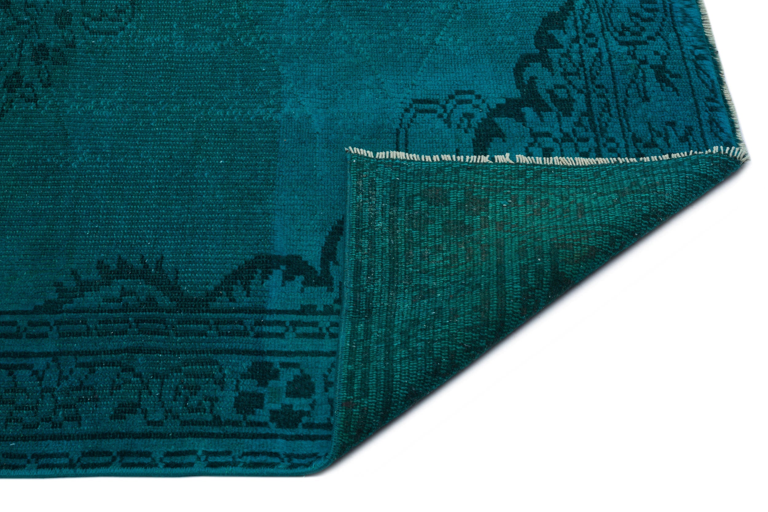 Atina Turquoise Vintage Wool Handmade Area Rug 5'3" x 9'0"