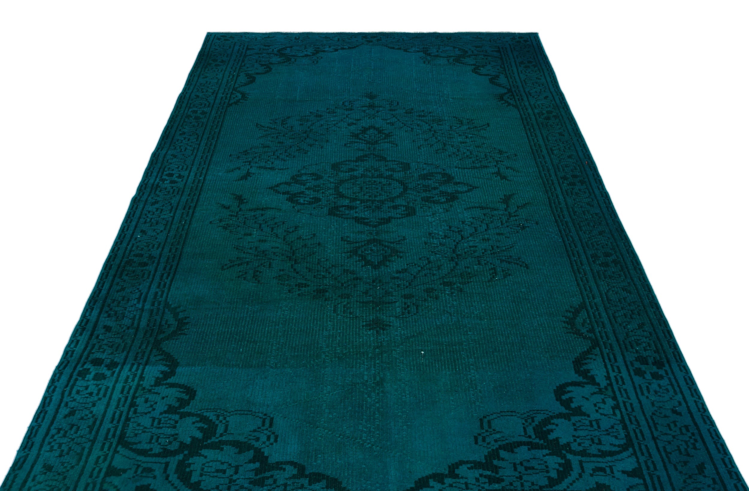 Atina Turquoise Vintage Wool Handmade Area Rug 5'3" x 9'0"