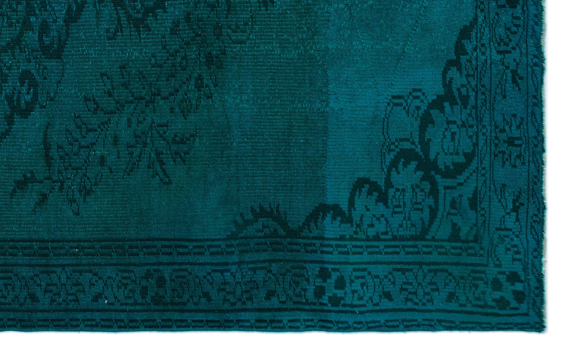 Atina Turquoise Vintage Wool Handmade Area Rug 5'3" x 9'0"