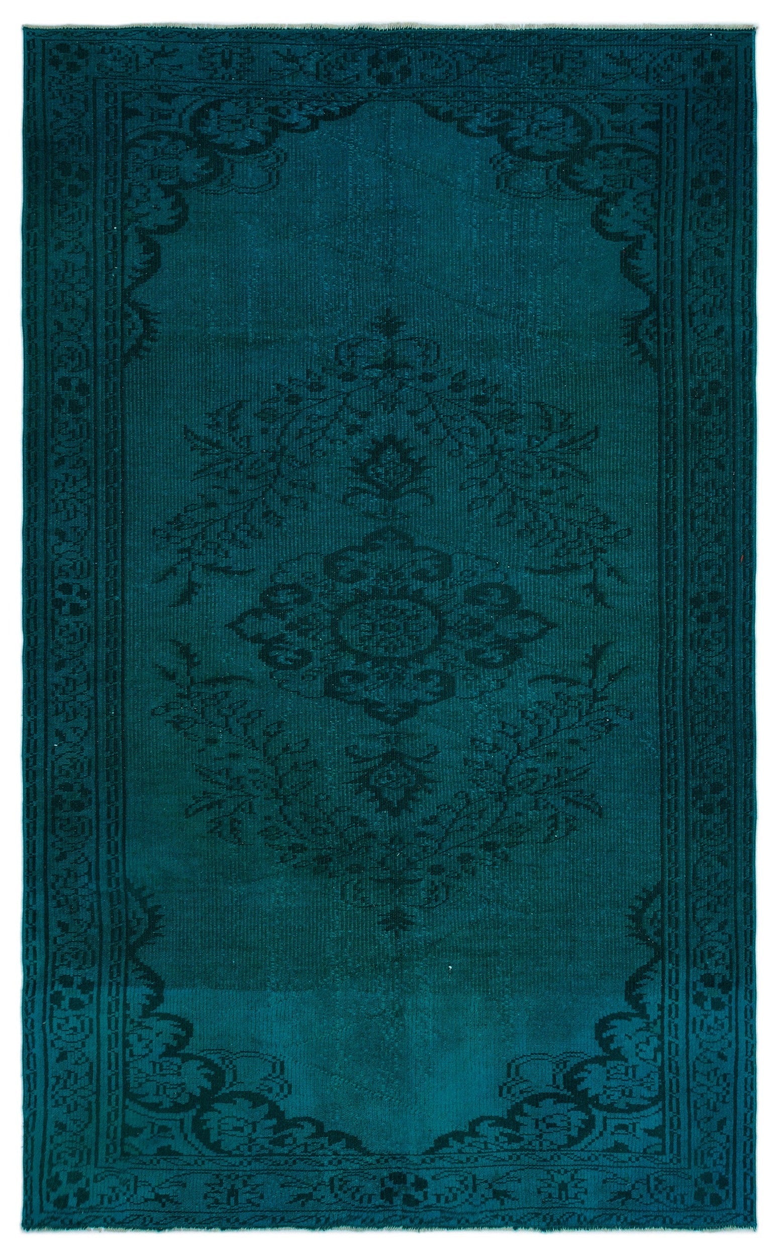 Atina Turquoise Vintage Wool Handmade Area Rug 5'3" x 9'0"