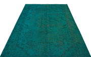 Atina Turquoise Vintage Wool Handmade Area Rug 5'9" x 8'8"