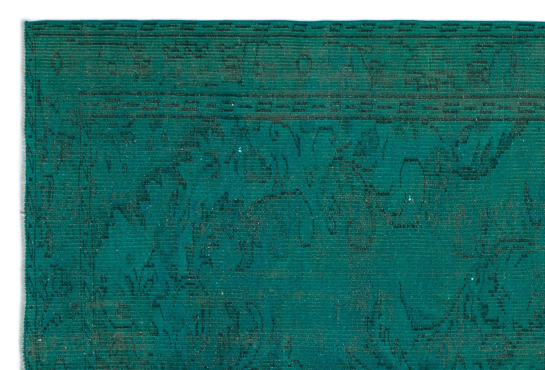 Atina Turquoise Vintage Wool Handmade Area Rug 5'9" x 8'8"