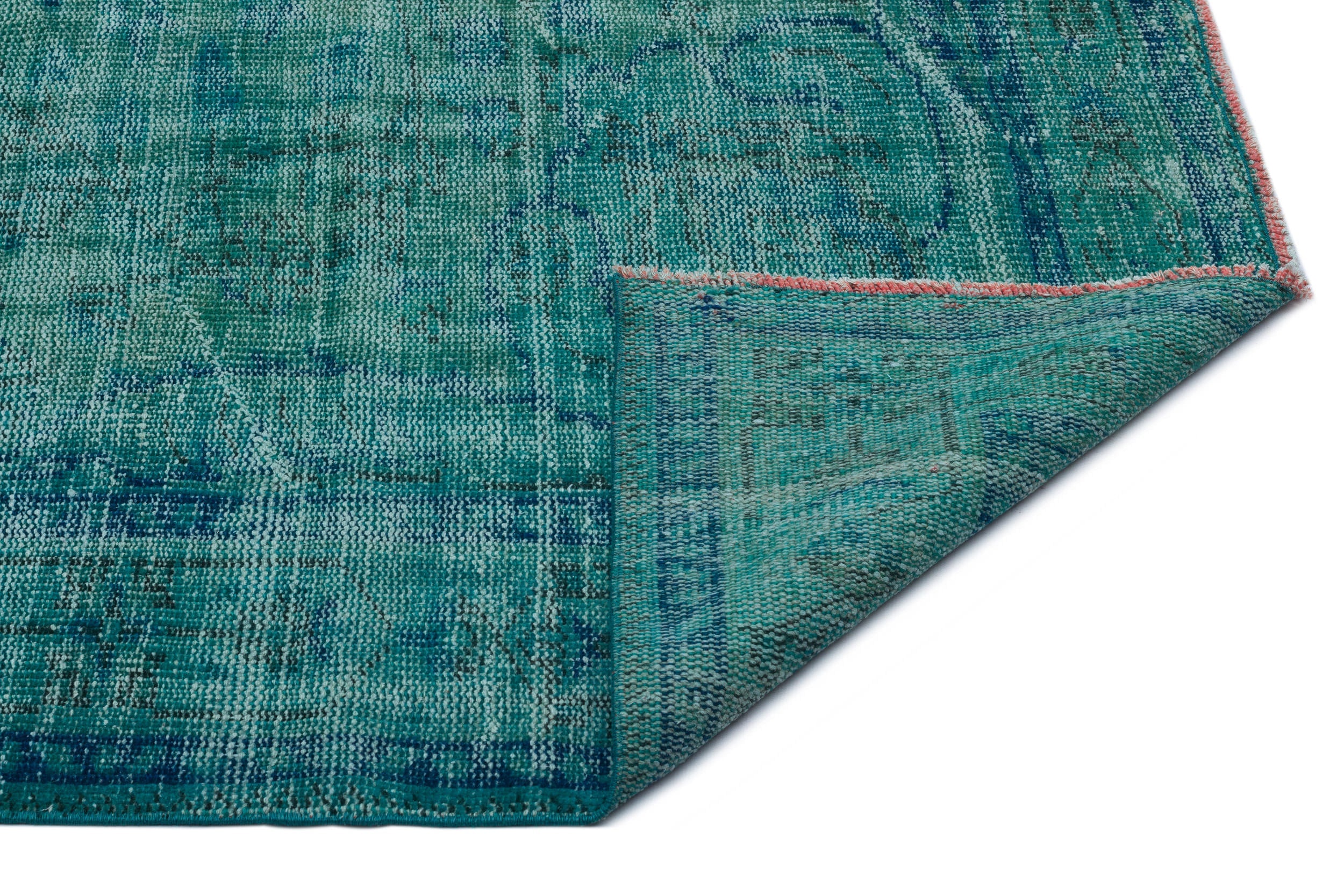 Atina Turquoise Vintage Wool Handmade Area Rug 6'3" x 8'6"