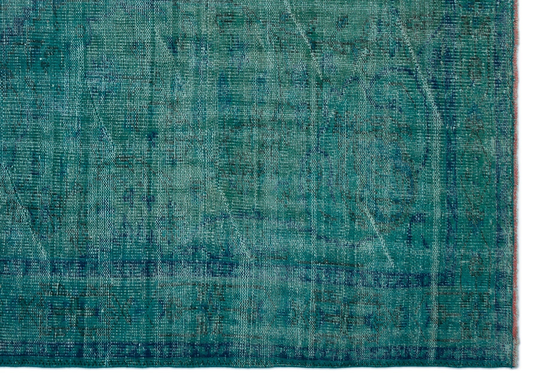 Atina Turquoise Vintage Wool Handmade Area Rug 6'3" x 8'6"