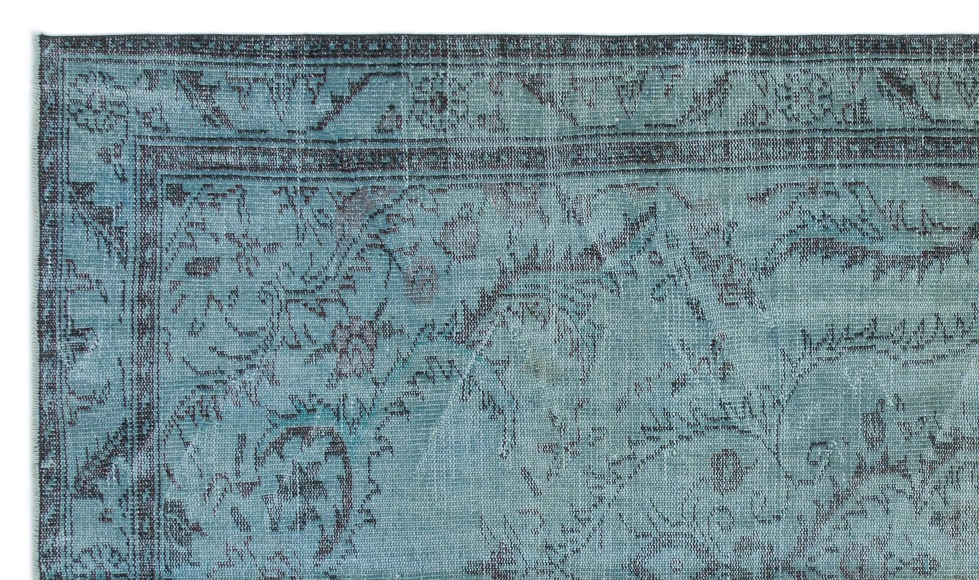 Atina Blue Vintage Wool Handmade Area Rug 5'6" x 9'4"