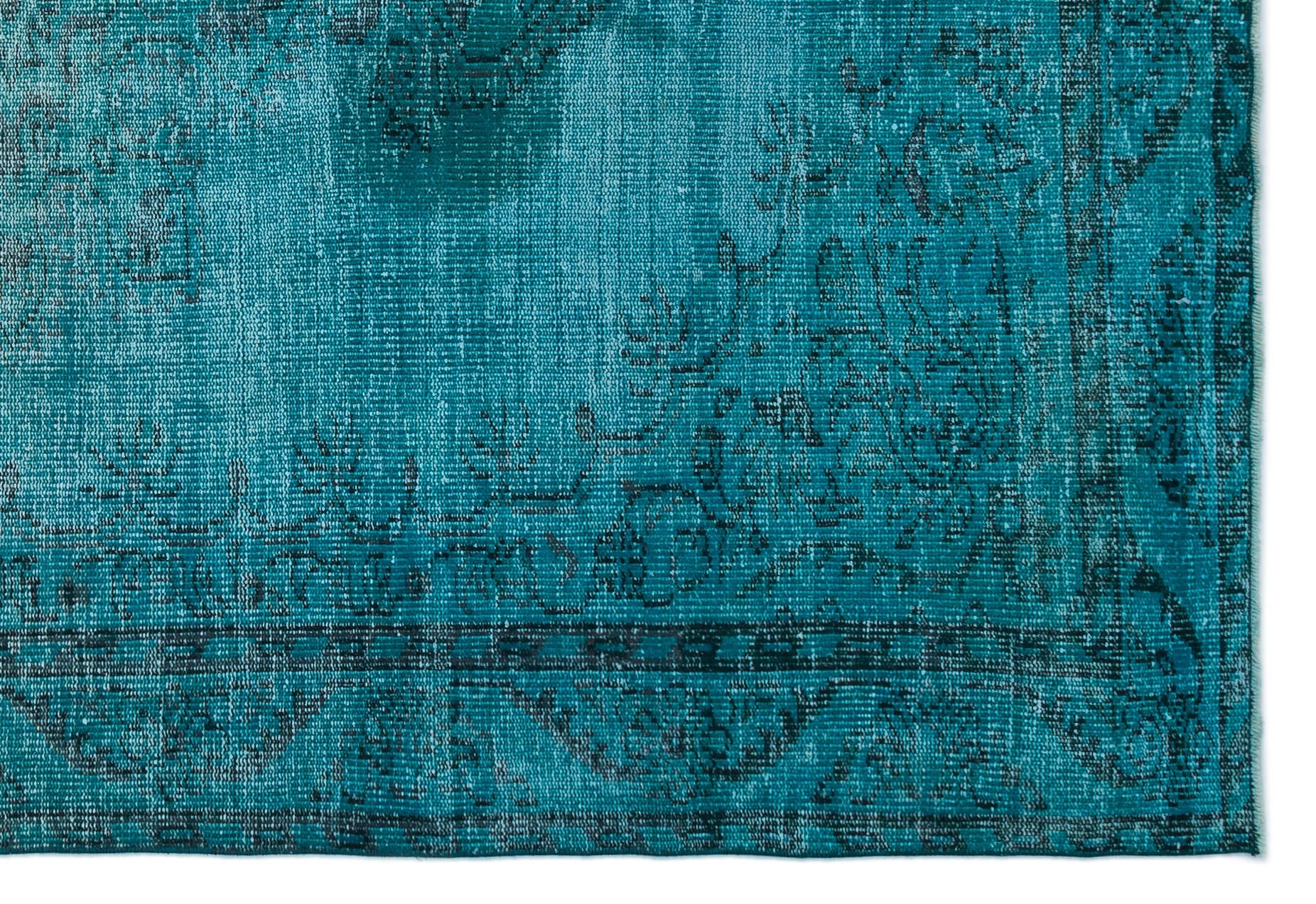 Atina Turquoise Vintage Wool Handmade Area Rug 5'10" x 8'7"