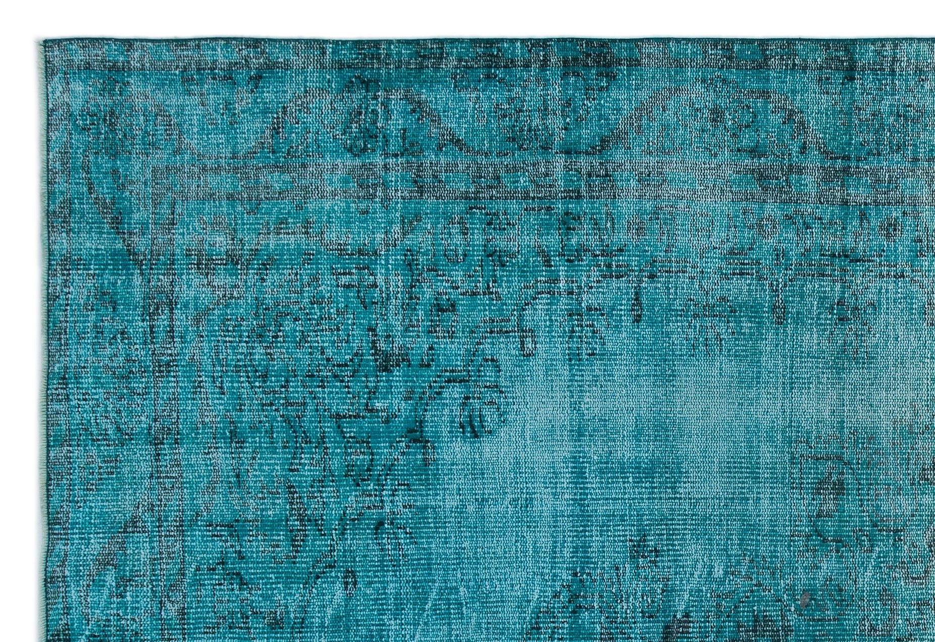 Atina Turquoise Vintage Wool Handmade Area Rug 5'10" x 8'7"