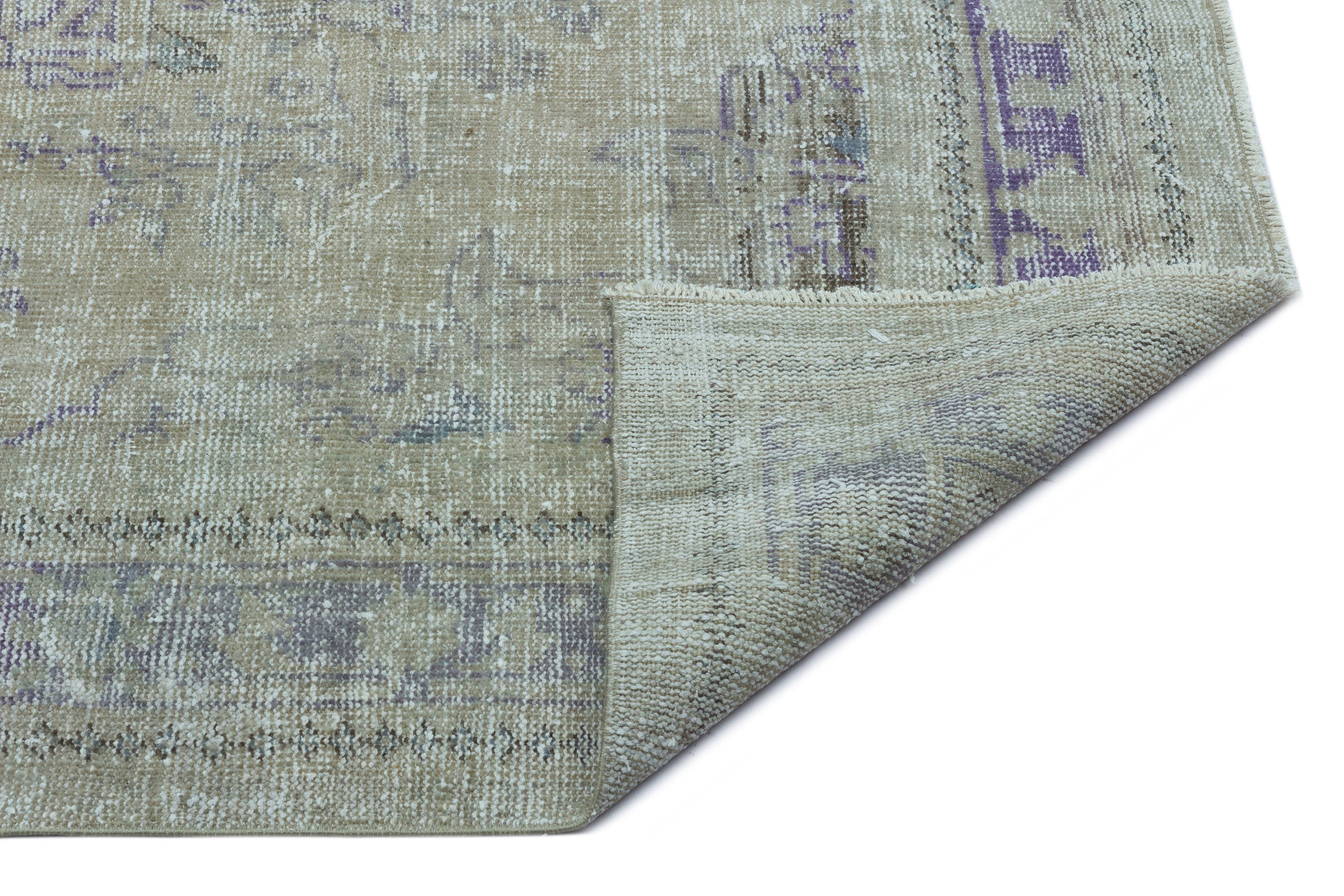Atina Green Vintage Wool Handmade Area Rug 5'3" x 8'5"