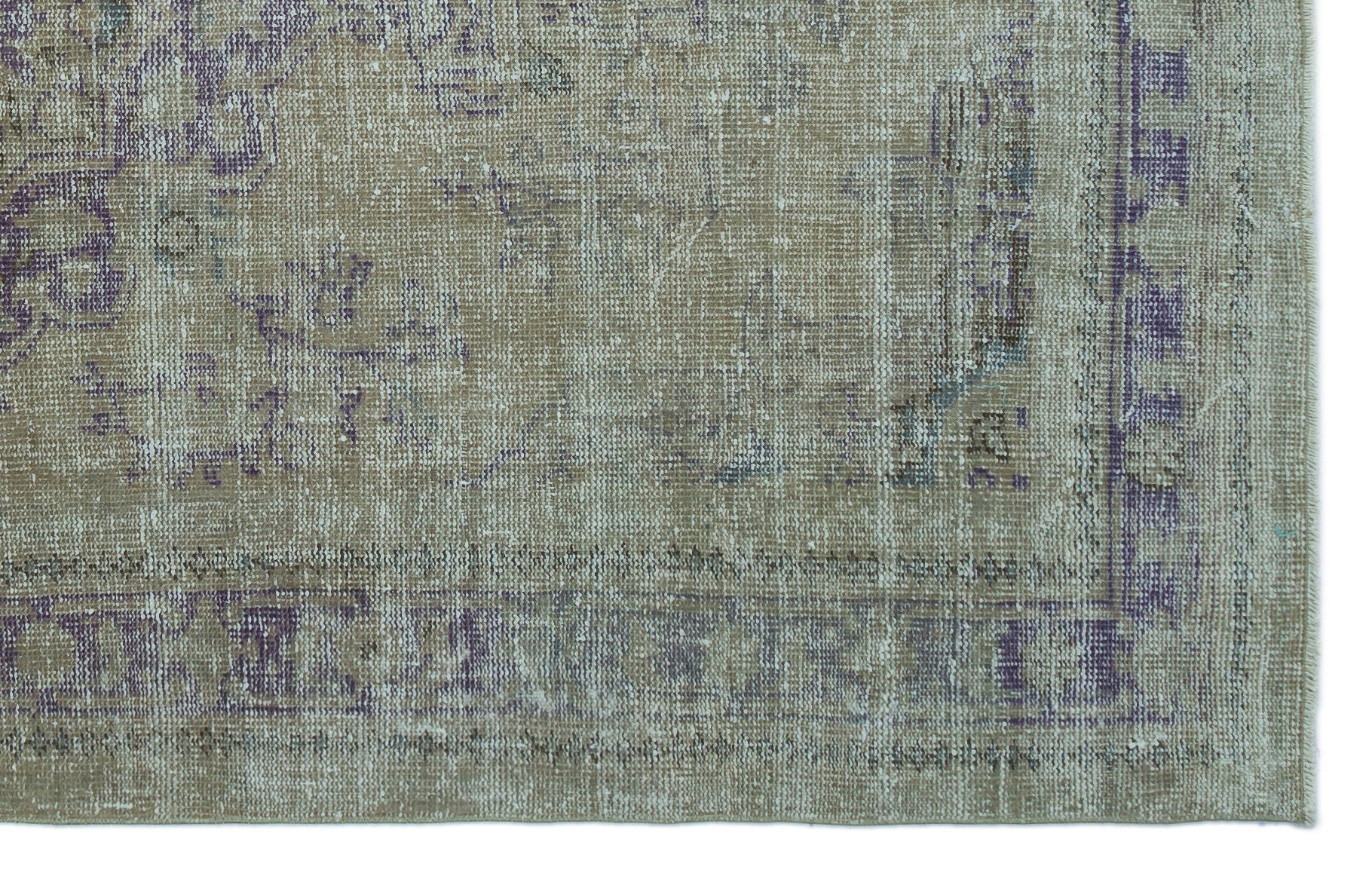 Atina Green Vintage Wool Handmade Area Rug 5'3" x 8'5"