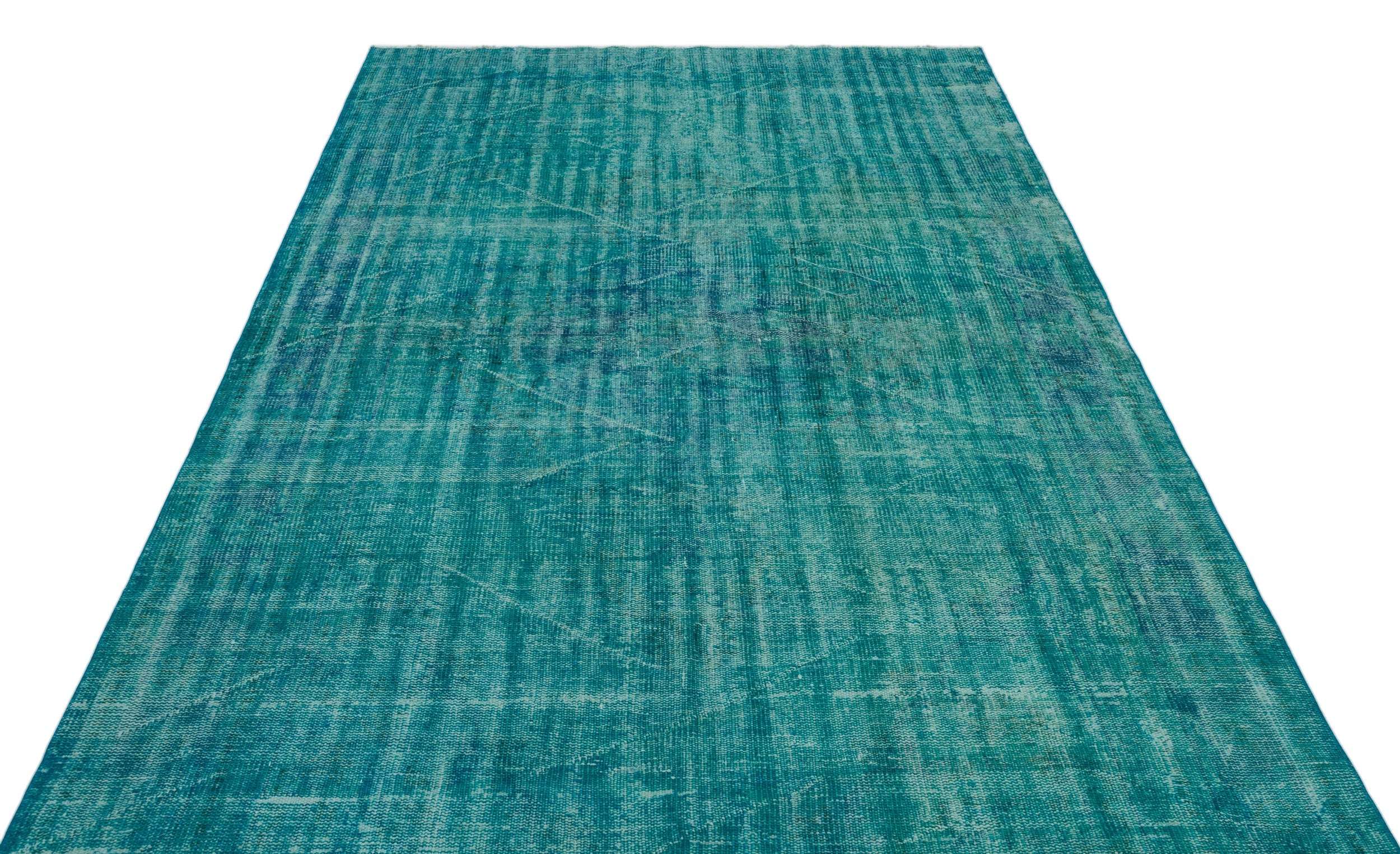 Atina Turquoise Vintage Wool Handmade Area Rug 6'2" x 9'9"