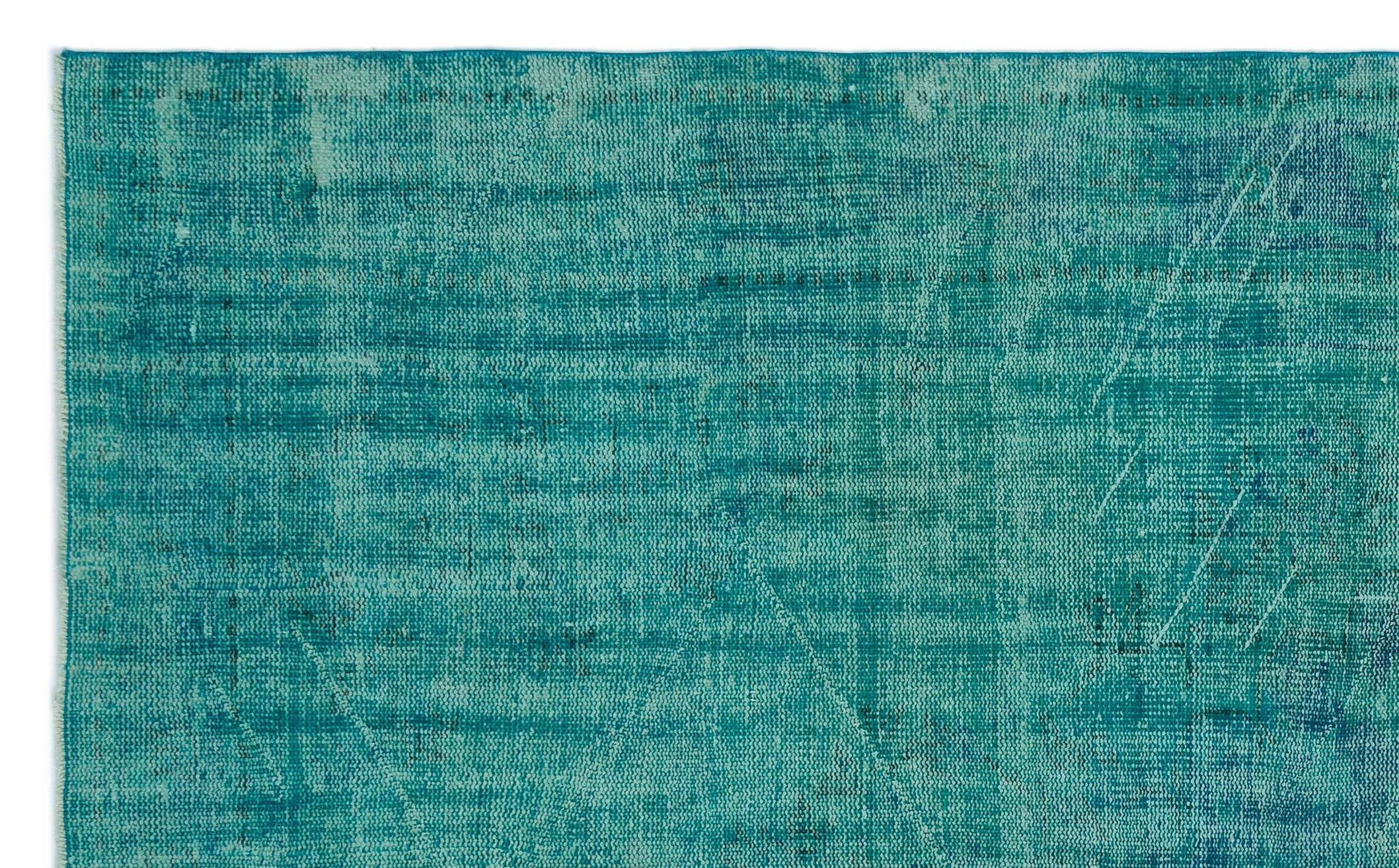 Atina Turquoise Vintage Wool Handmade Area Rug 6'2" x 9'9"
