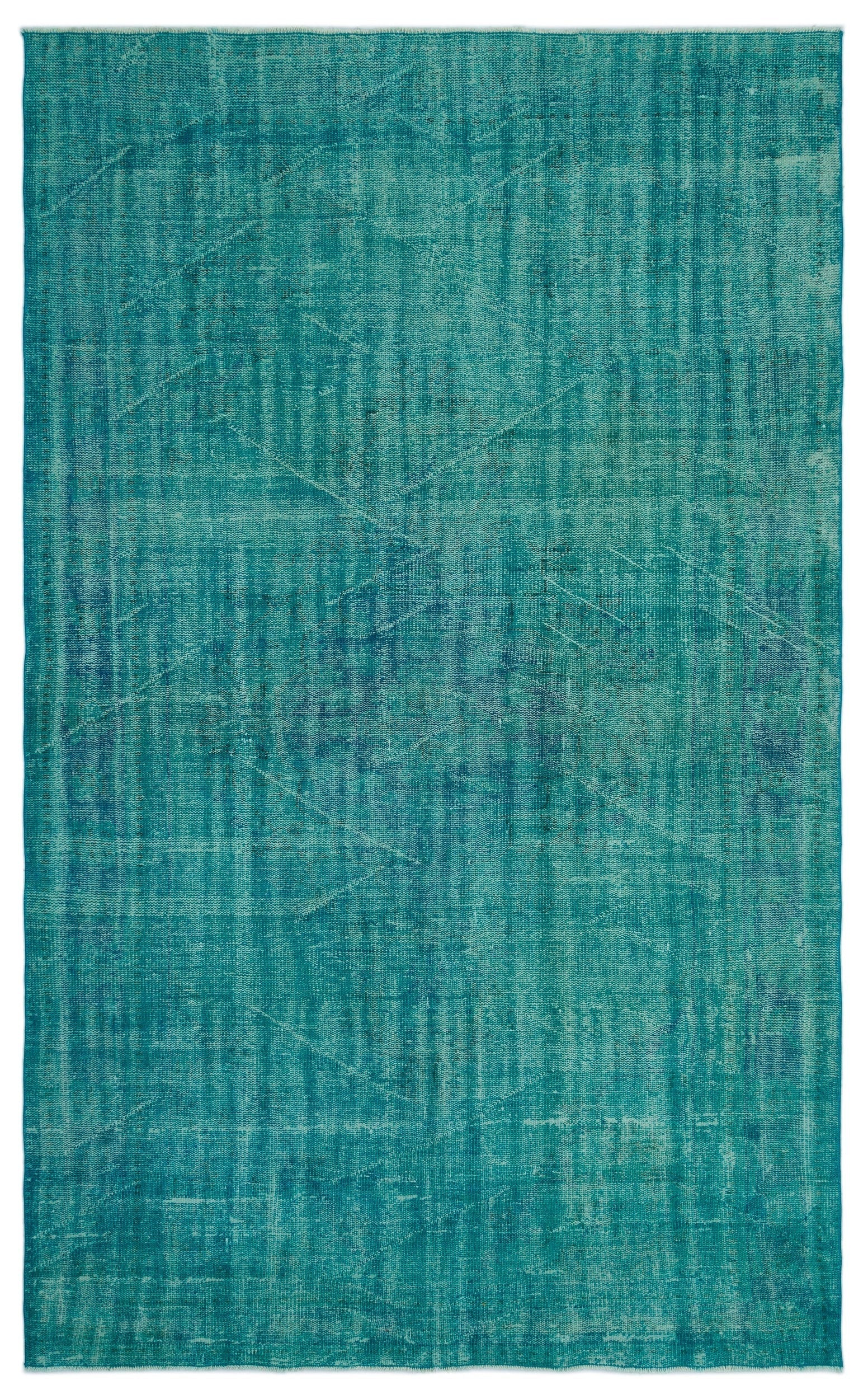 Atina Turquoise Vintage Wool Handmade Area Rug 6'2" x 9'9"