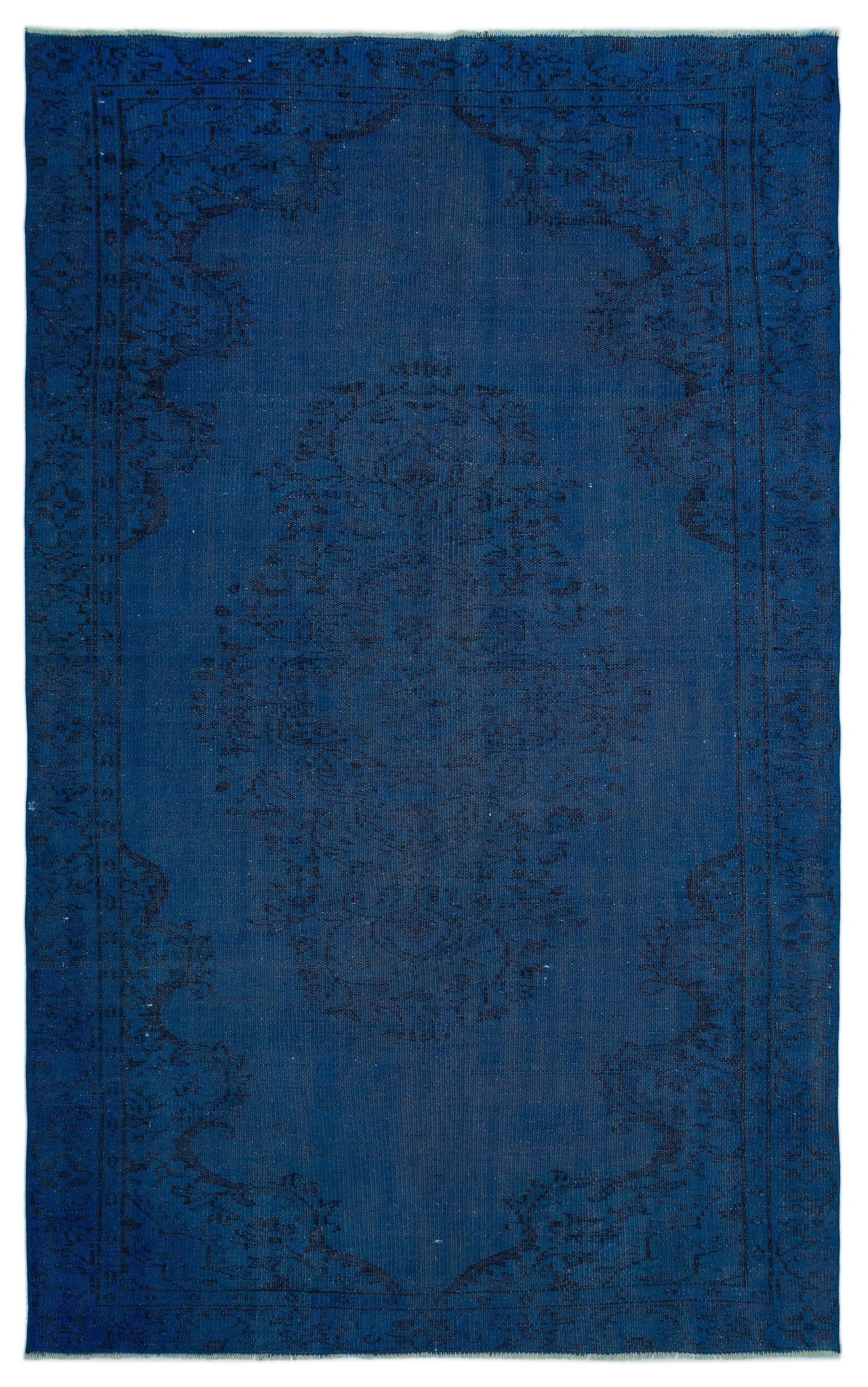 Atina Blue Vintage Wool Handmade Area Rug 5'3" x 8'4"