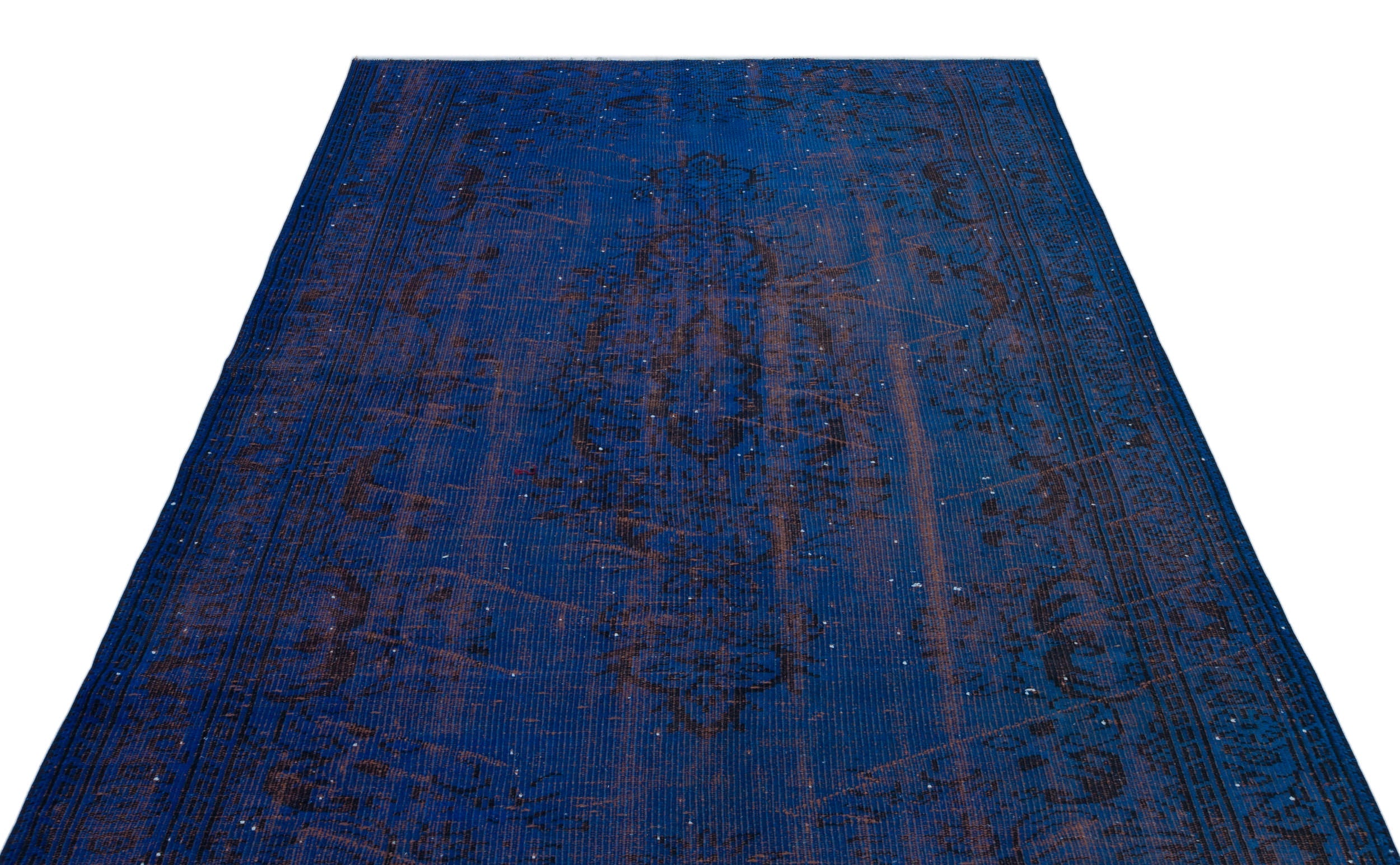 Atina Blue Vintage Wool Handmade Area Rug 5'5" x 8'11"