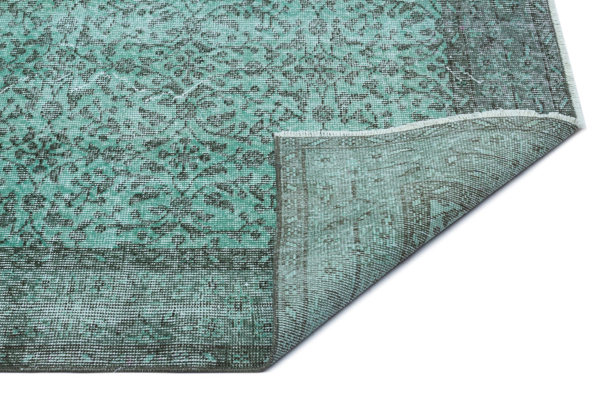 Atina Turquoise Vintage Wool Handmade Area Rug 5'7" x 9'7"