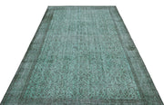 Atina Turquoise Vintage Wool Handmade Area Rug 5'7" x 9'7"