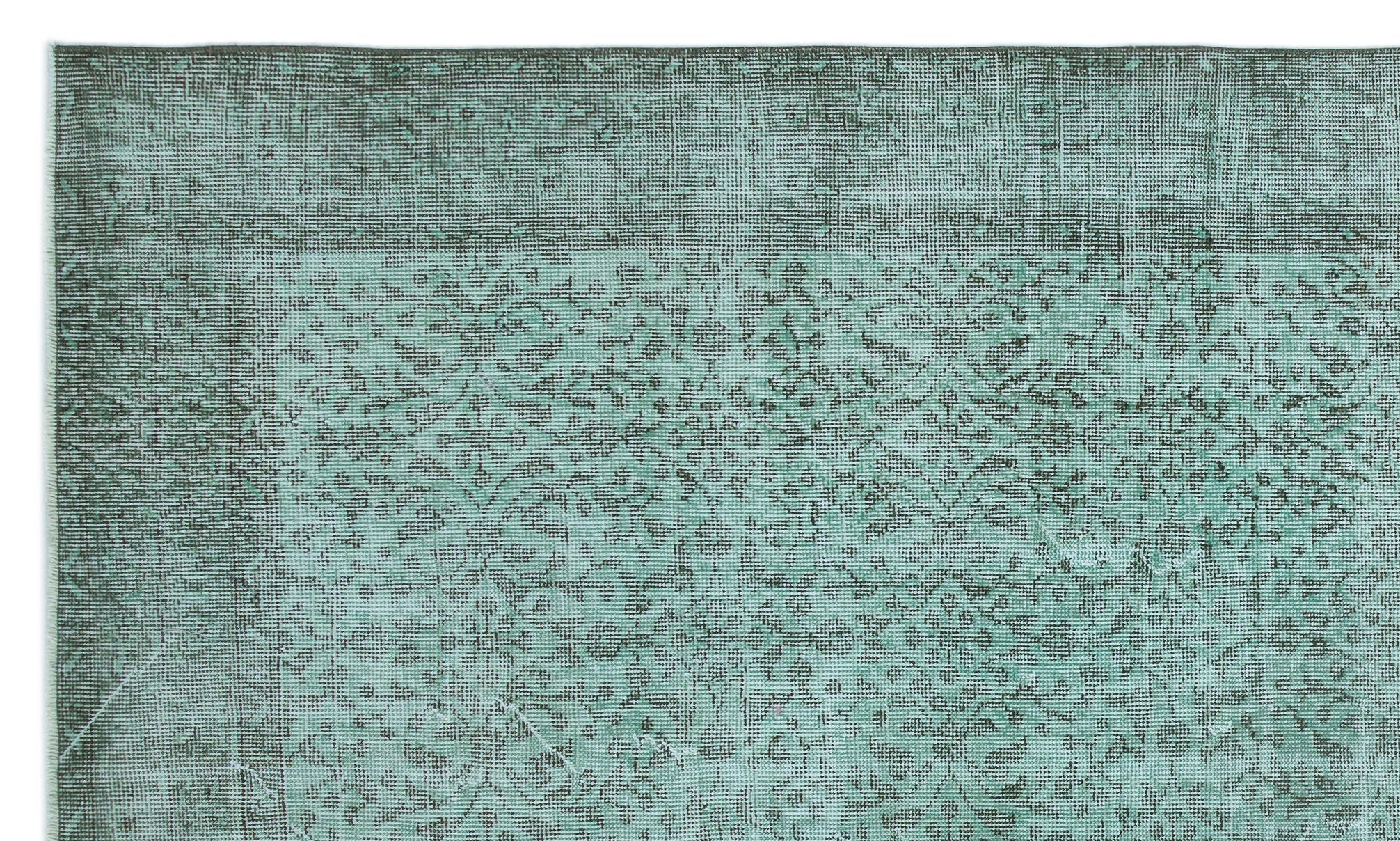 Atina Turquoise Vintage Wool Handmade Area Rug 5'7" x 9'7"