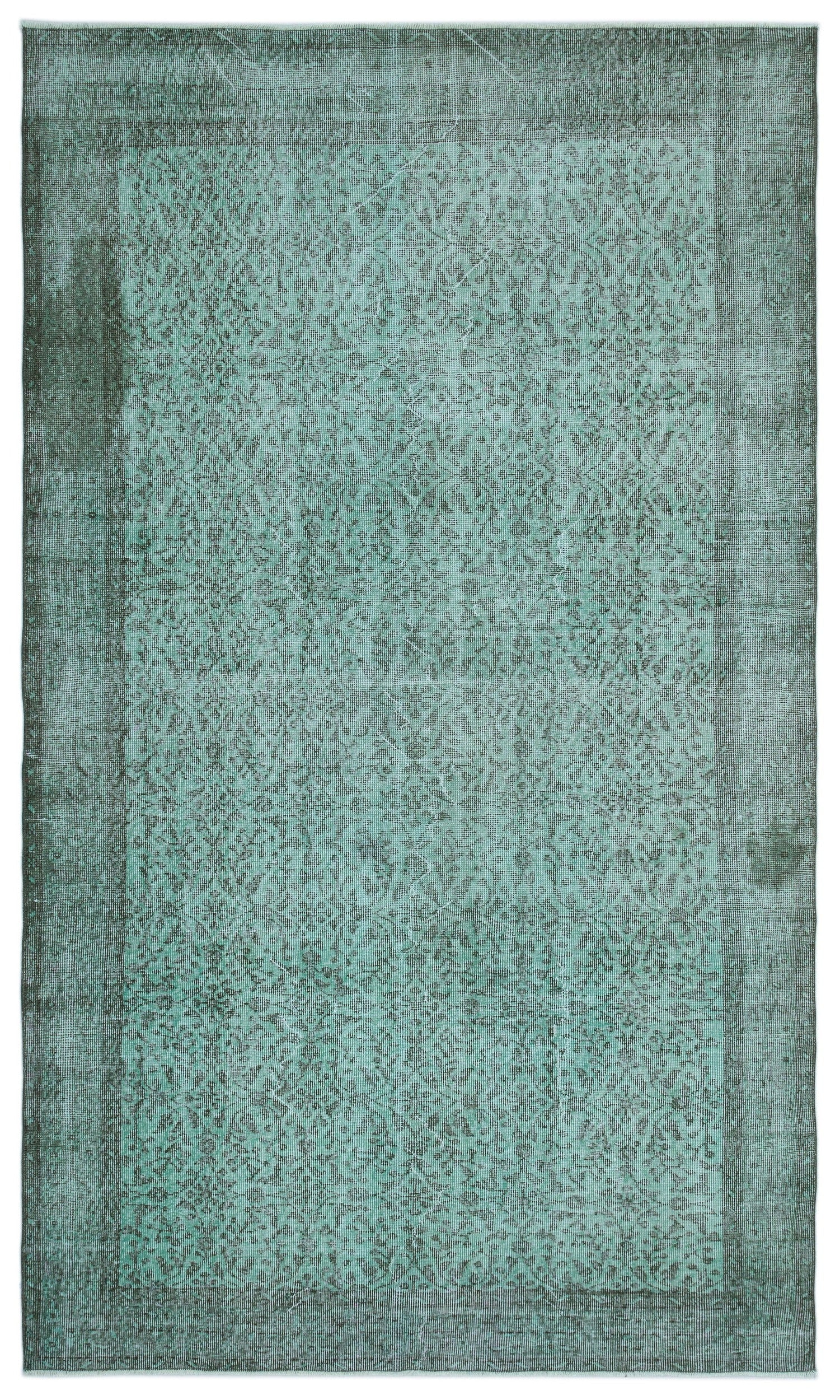 Atina Turquoise Vintage Wool Handmade Area Rug 5'7" x 9'7"