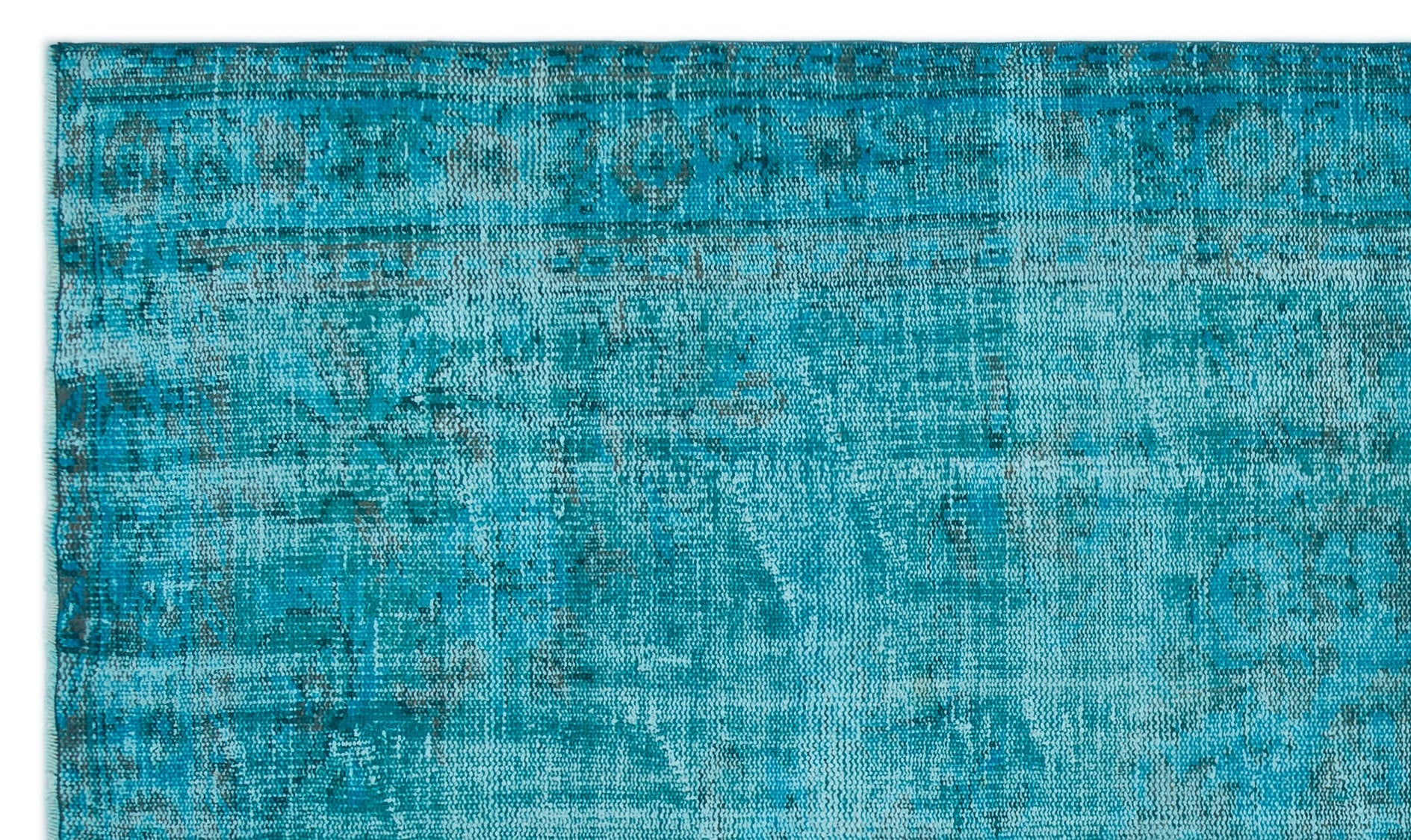 Atina Turquoise Vintage Wool Handmade Area Rug 5'0" x 9'0"