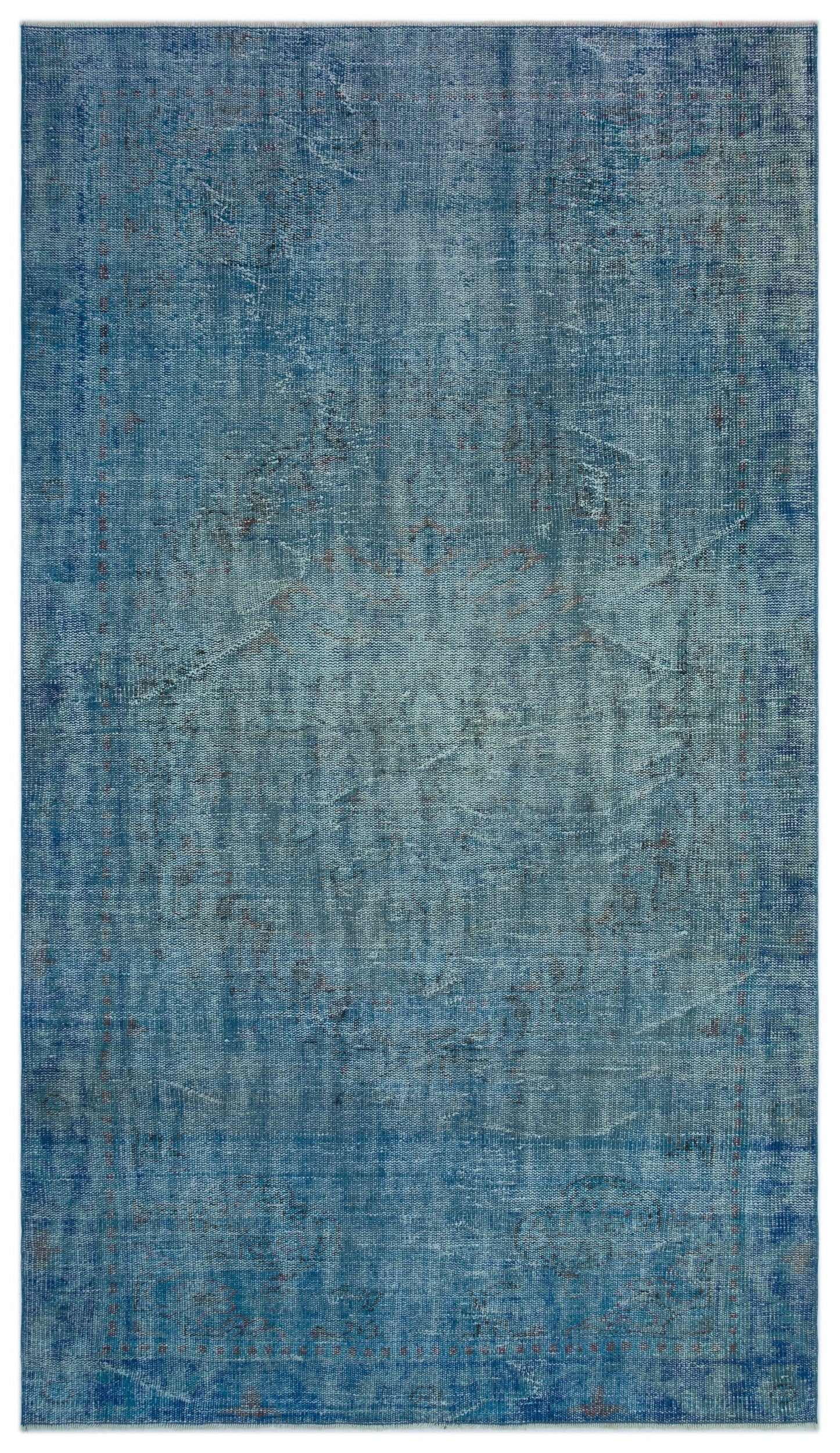 Atina Blue Vintage Wool Handmade Area Rug 5'3" x 9'2"