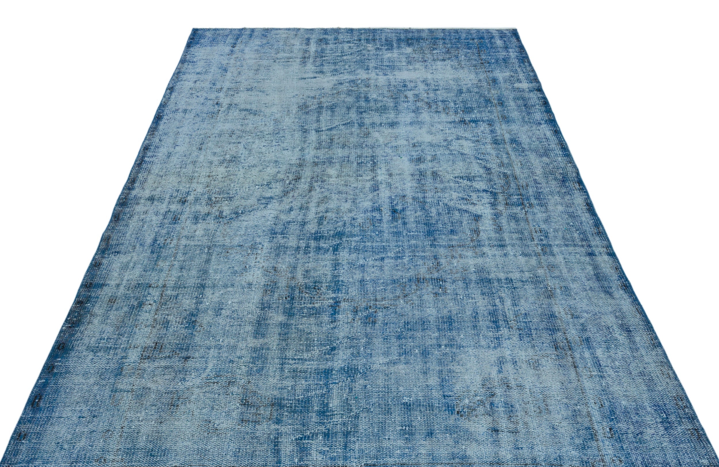 Atina Blue Vintage Wool Handmade Area Rug 5'7" x 9'5"