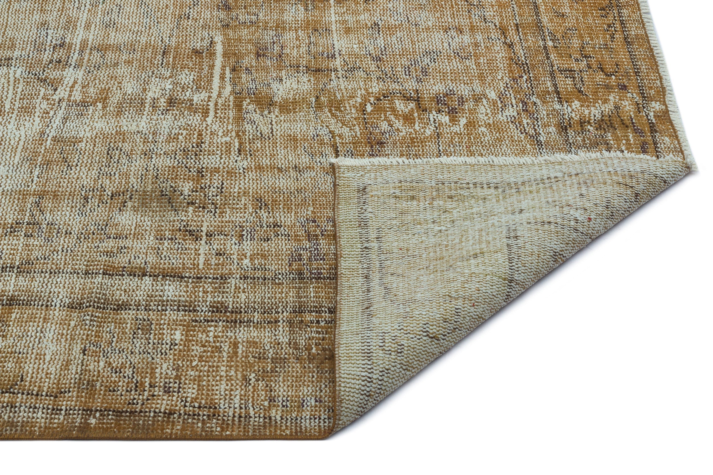 Atina Brown Vintage Wool Handmade Area Rug 5'10" x 8'8"
