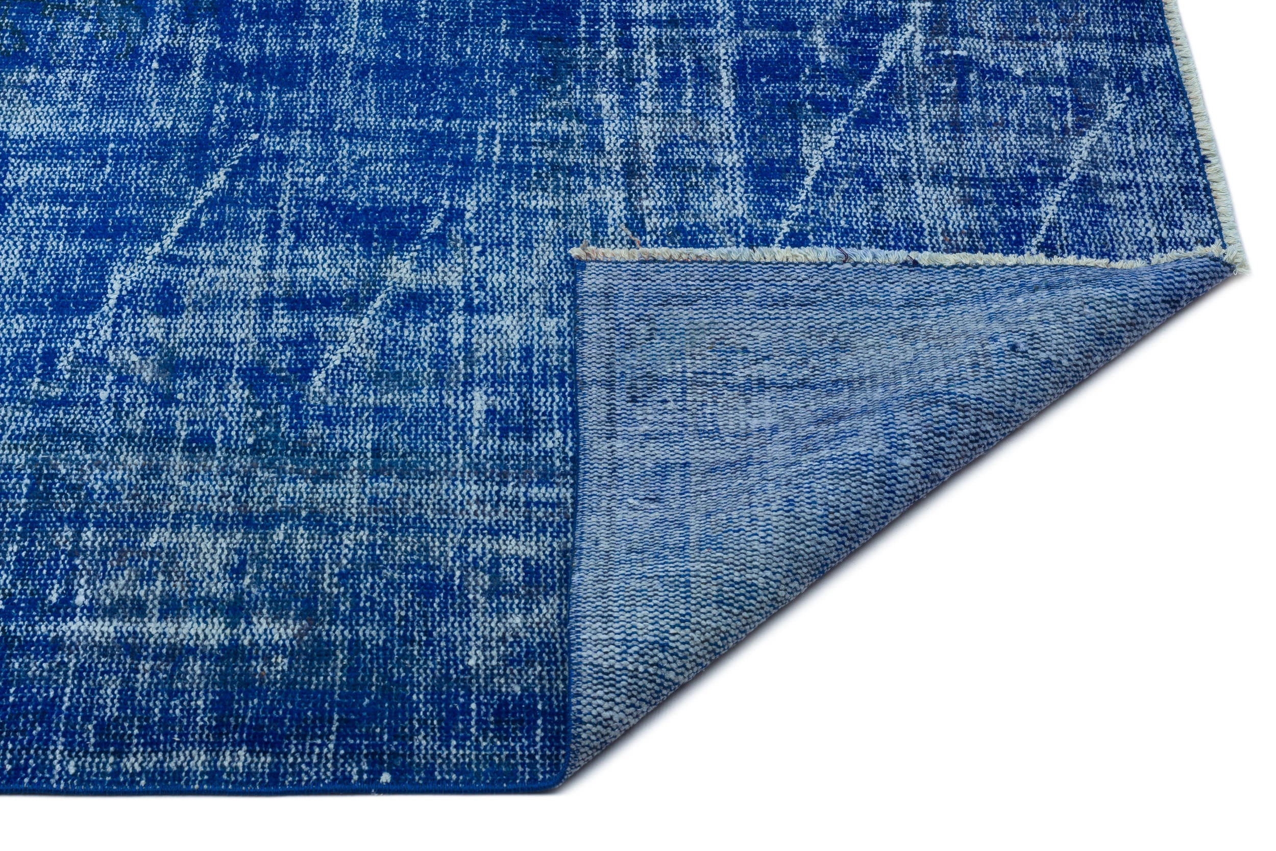 Atina Blue Vintage Wool Handmade Area Rug 6'6" x 8'7"