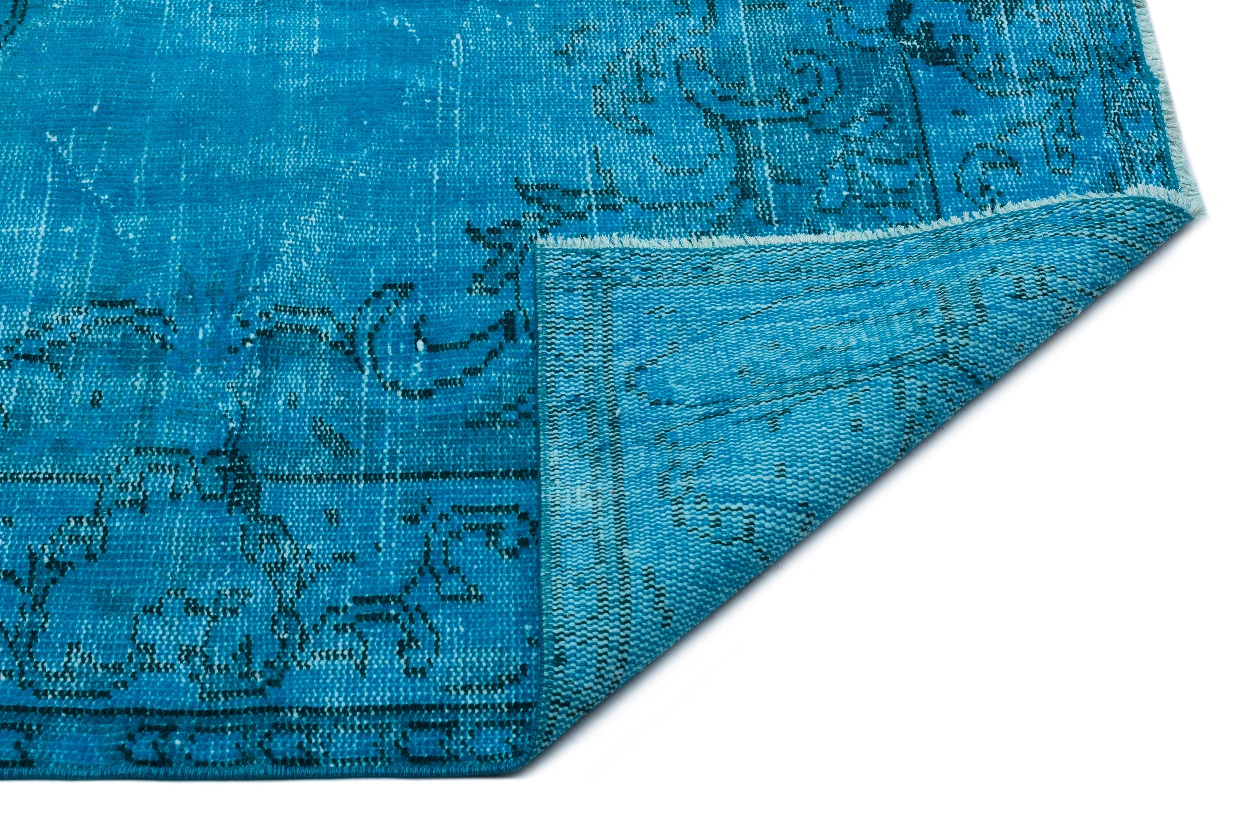 Atina Turquoise Vintage Wool Handmade Area Rug 4'9" x 8'8"