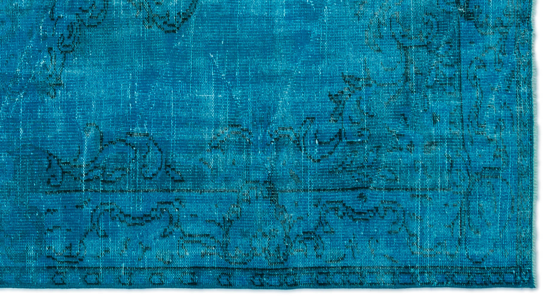 Atina Turquoise Vintage Wool Handmade Area Rug 4'9" x 8'8"