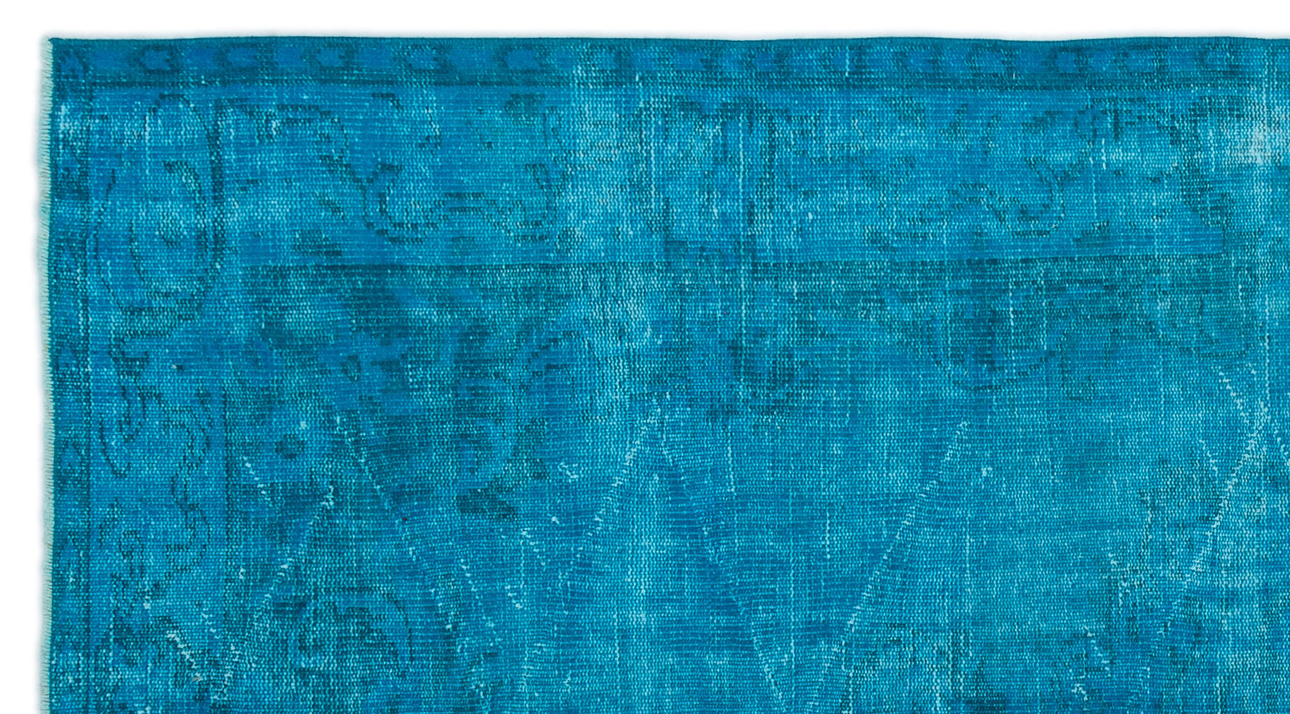 Atina Turquoise Vintage Wool Handmade Area Rug 4'9" x 8'8"