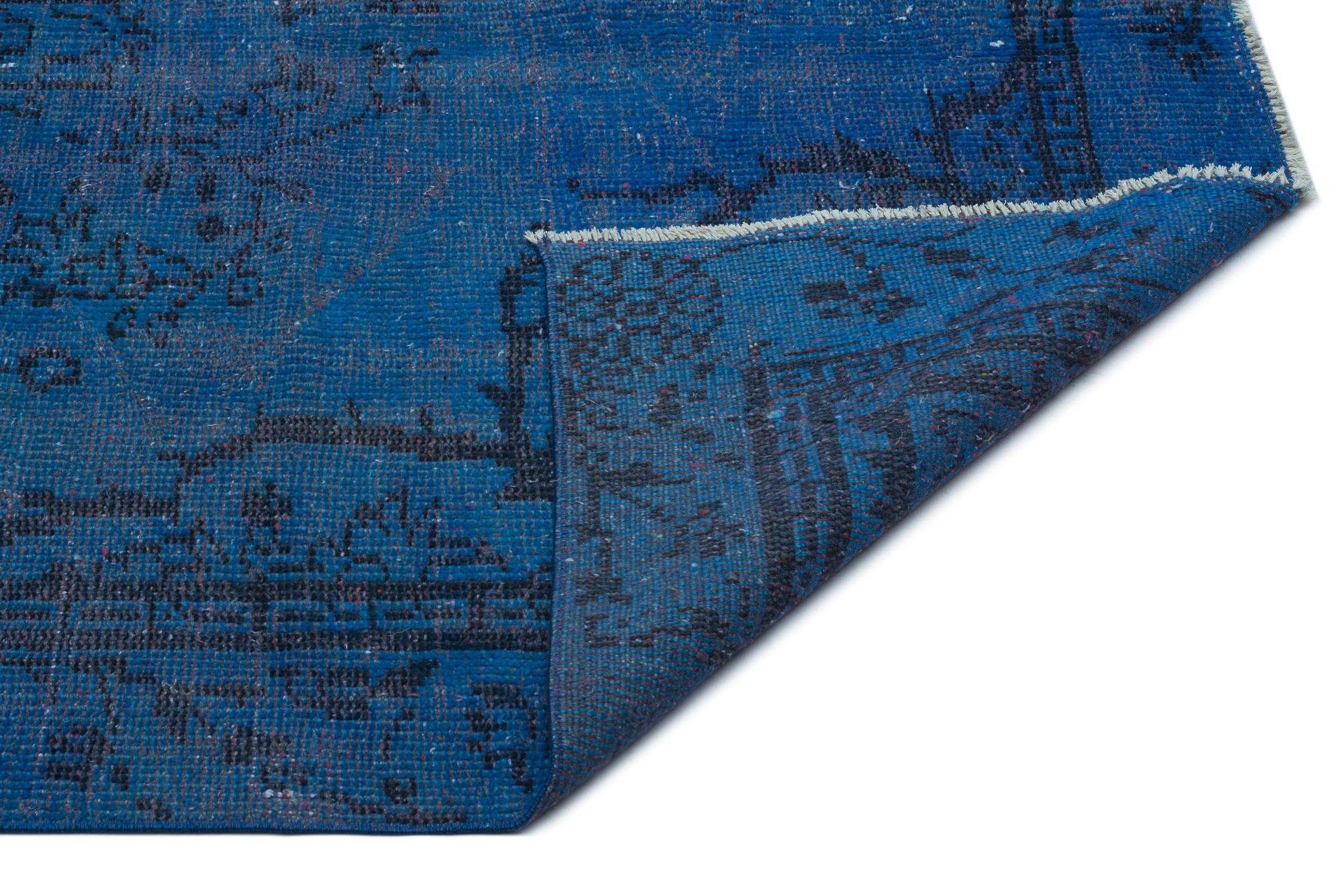 Atina Blue Vintage Wool Handmade Area Rug 4'1" x 10'7"