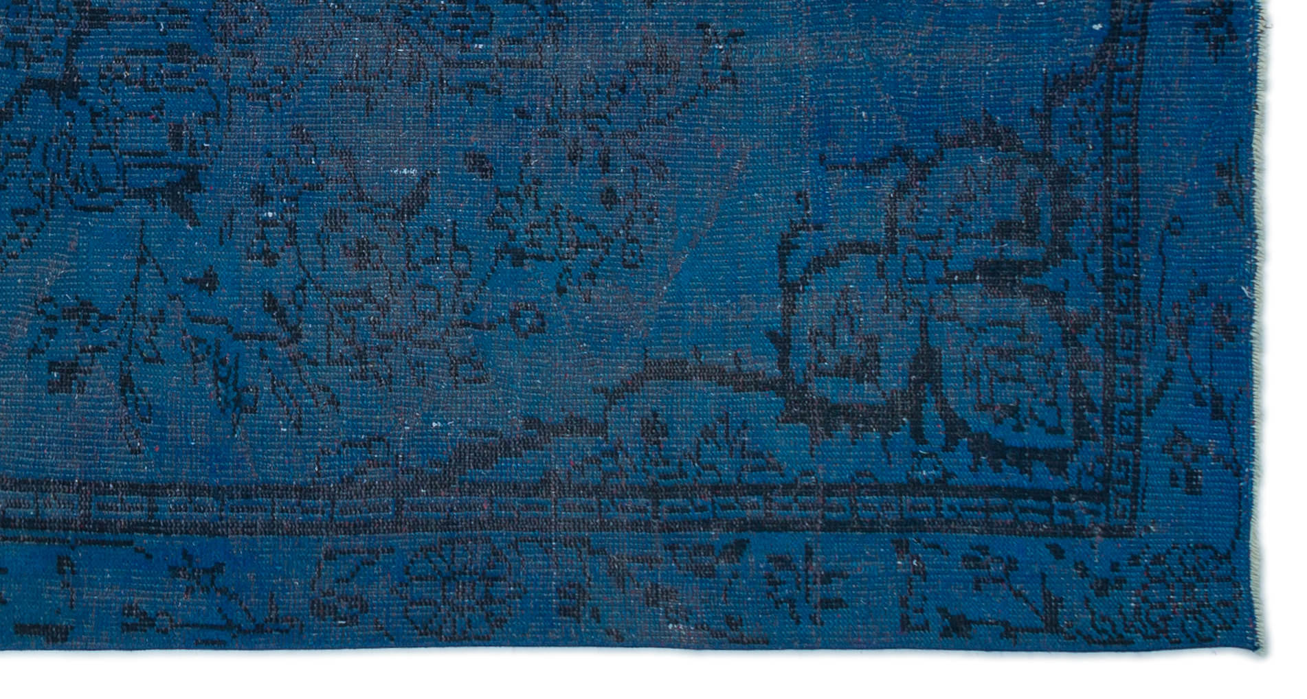 Atina Blue Vintage Wool Handmade Area Rug 4'1" x 10'7"