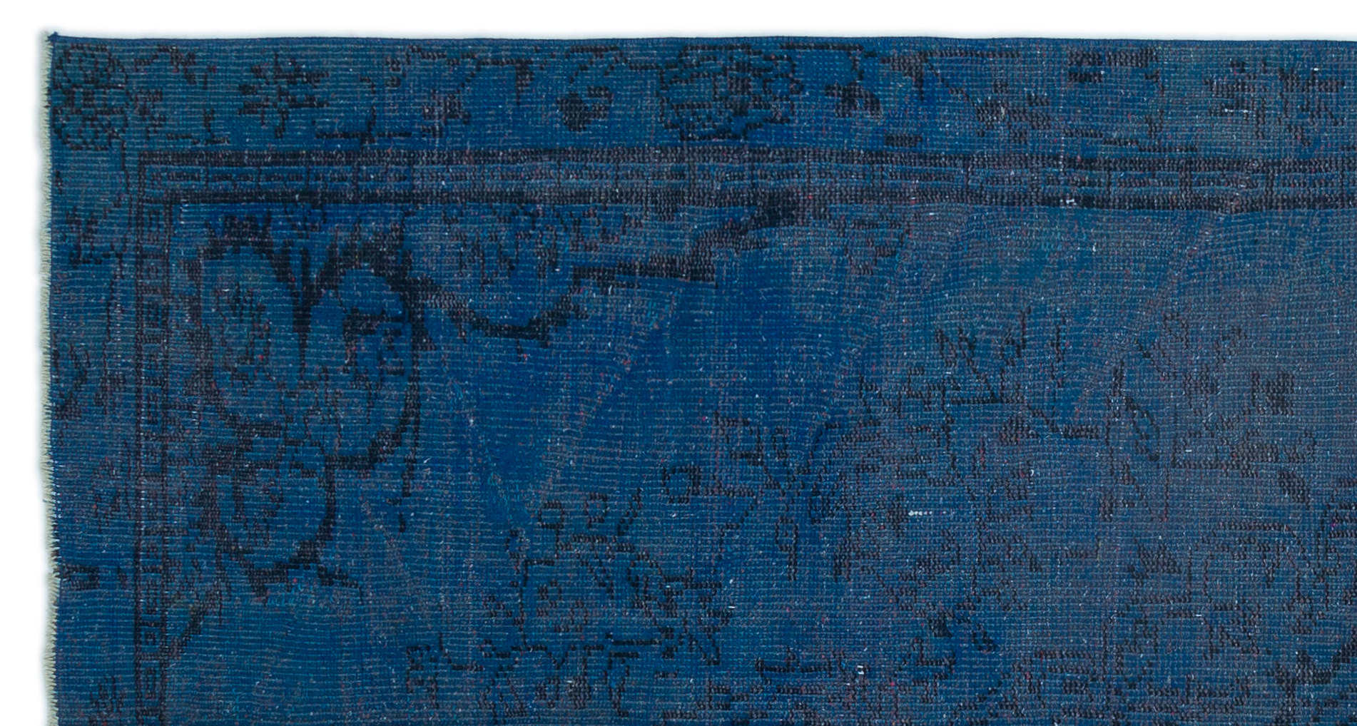 Atina Blue Vintage Wool Handmade Area Rug 4'1" x 10'7"