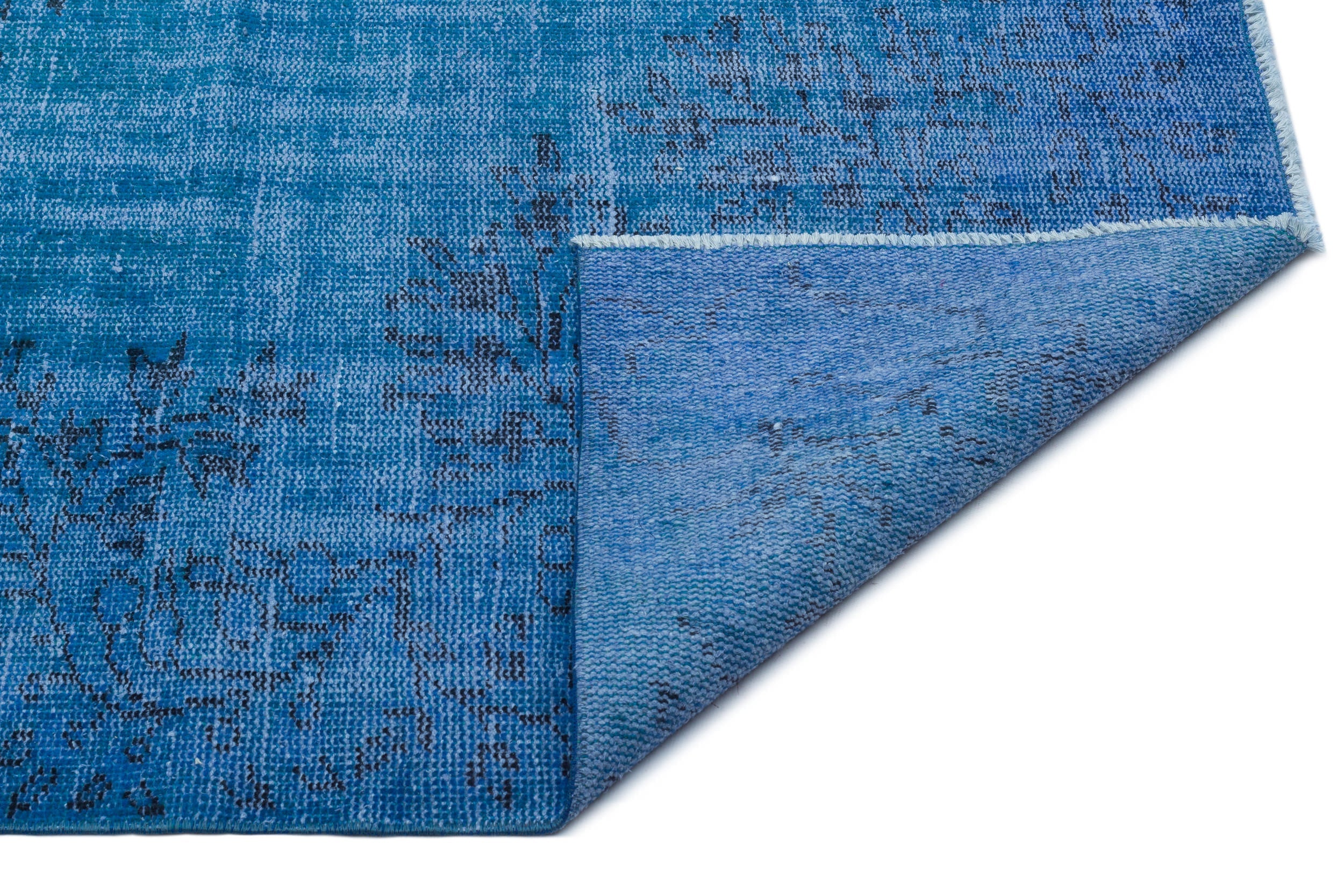 Atina Blue Vintage Wool Handmade Area Rug 6'3" x 9'0"