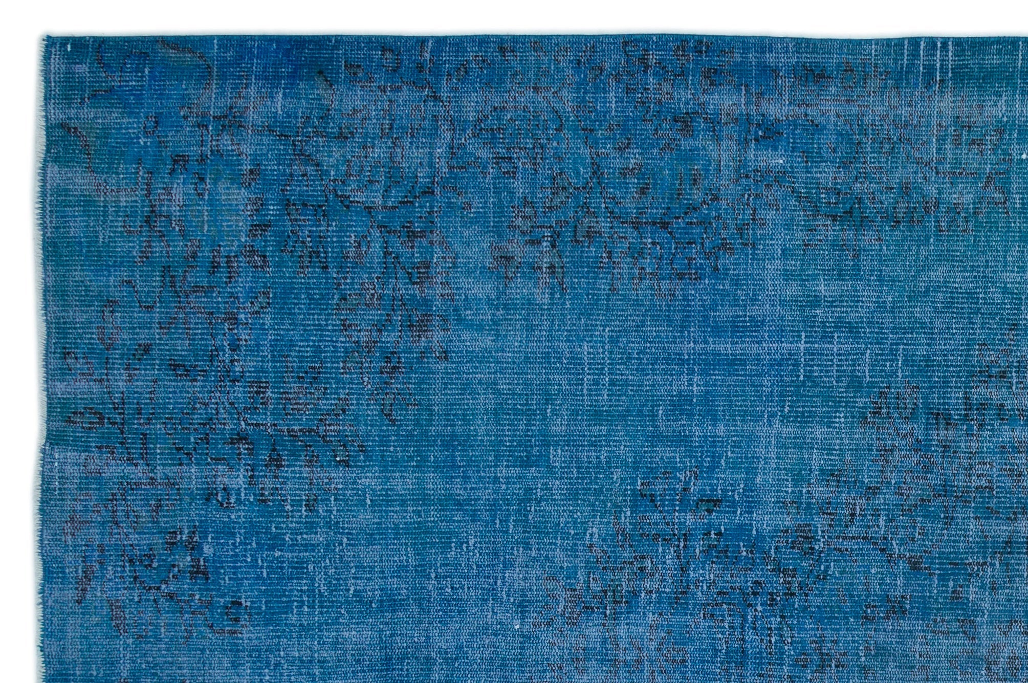 Atina Blue Vintage Wool Handmade Area Rug 6'3" x 9'0"