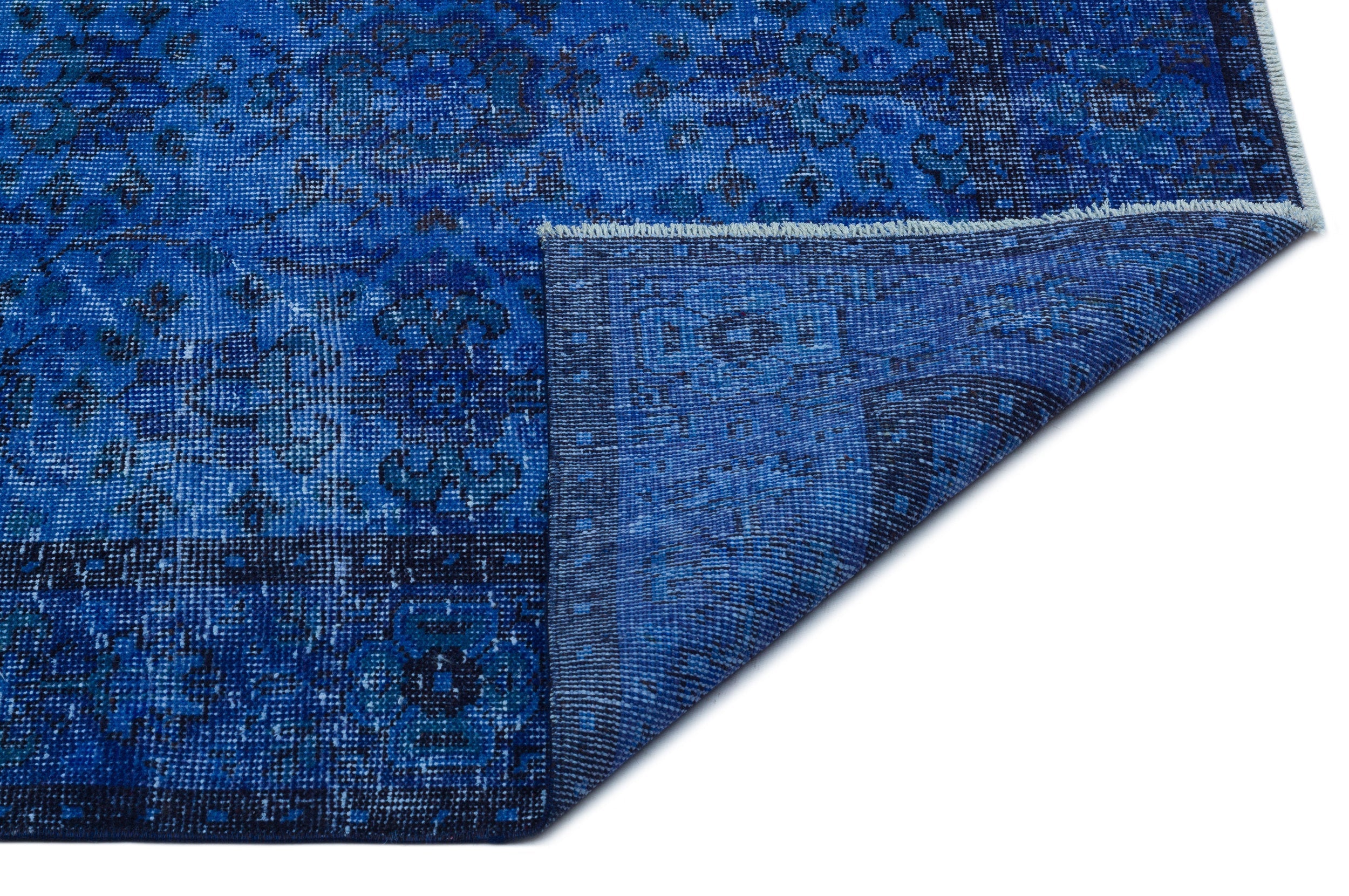 Atina Blue Vintage Wool Handmade Area Rug 6'0" x 9'7"