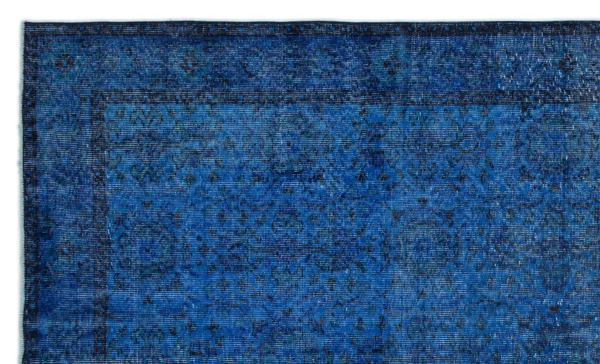 Atina Blue Vintage Wool Handmade Area Rug 6'0" x 9'7"