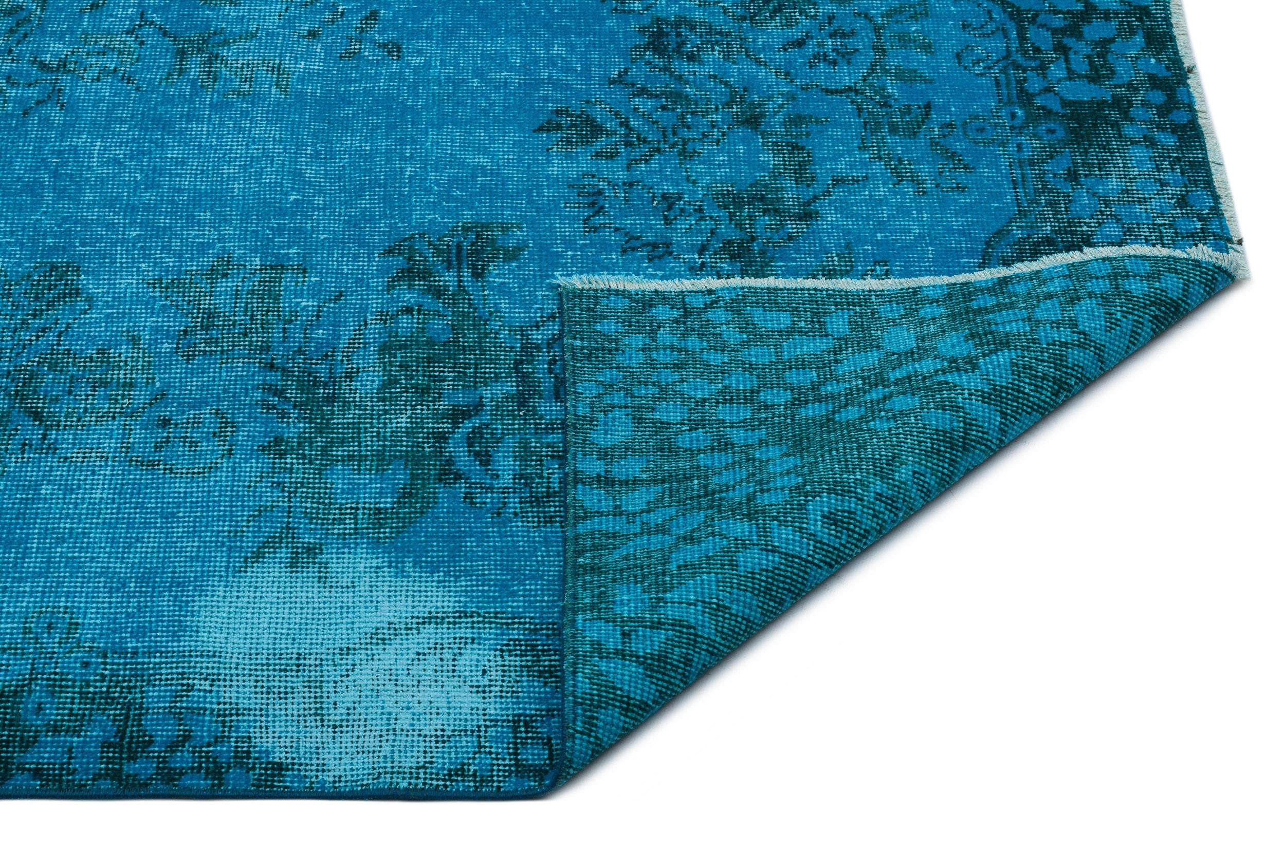 Atina Turquoise Vintage Wool Handmade Area Rug 5'6" x 9'2"
