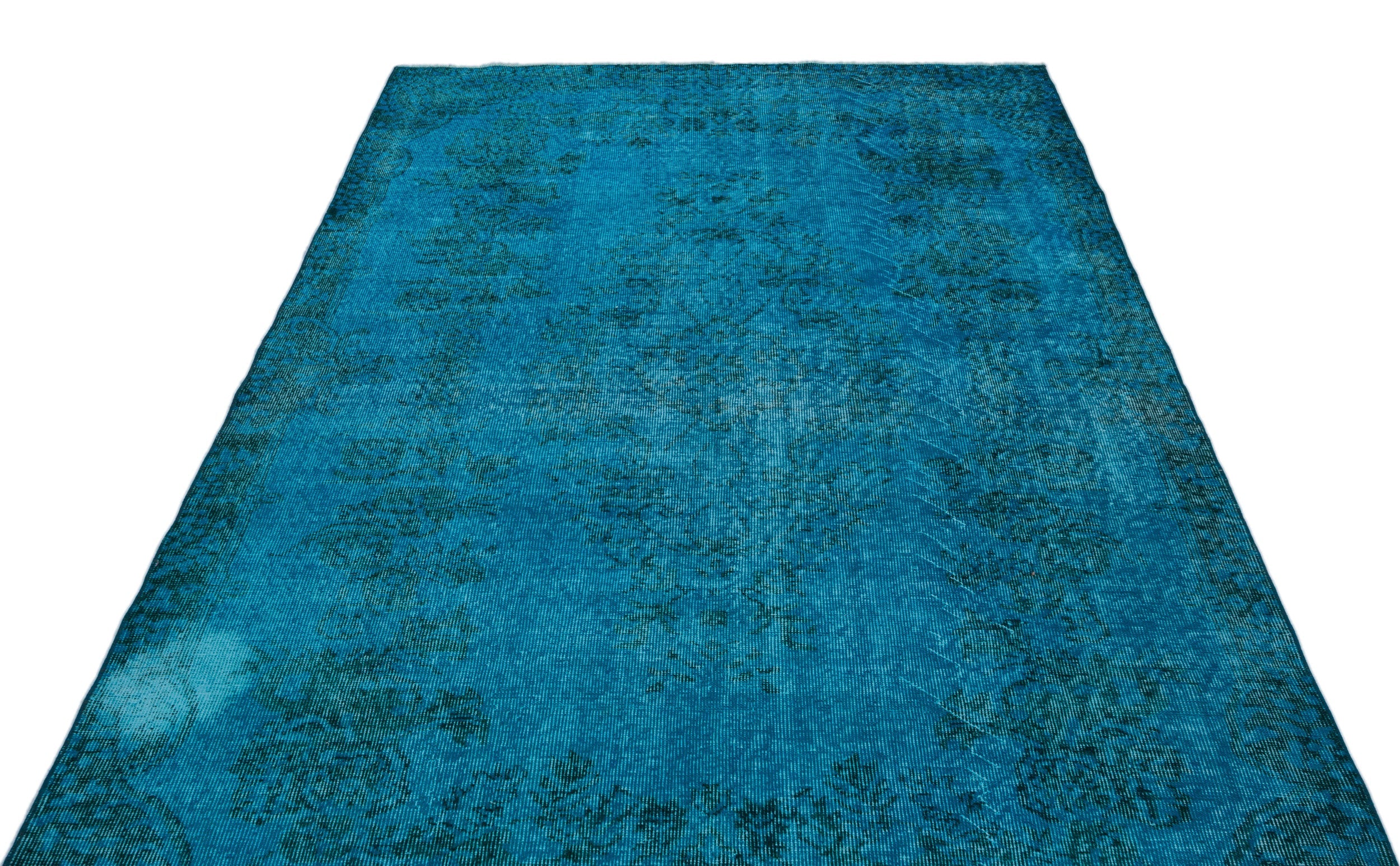 Atina Turquoise Vintage Wool Handmade Area Rug 5'6" x 9'2"