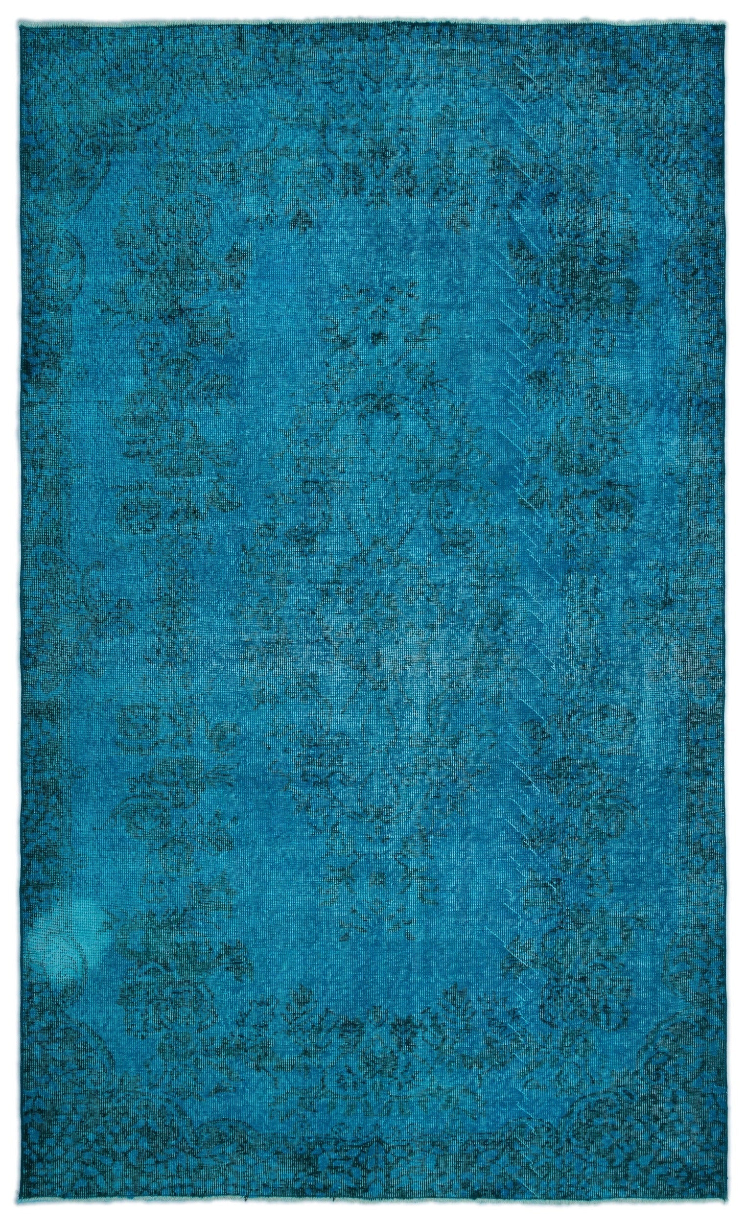 Atina Turquoise Vintage Wool Handmade Area Rug 5'6" x 9'2"