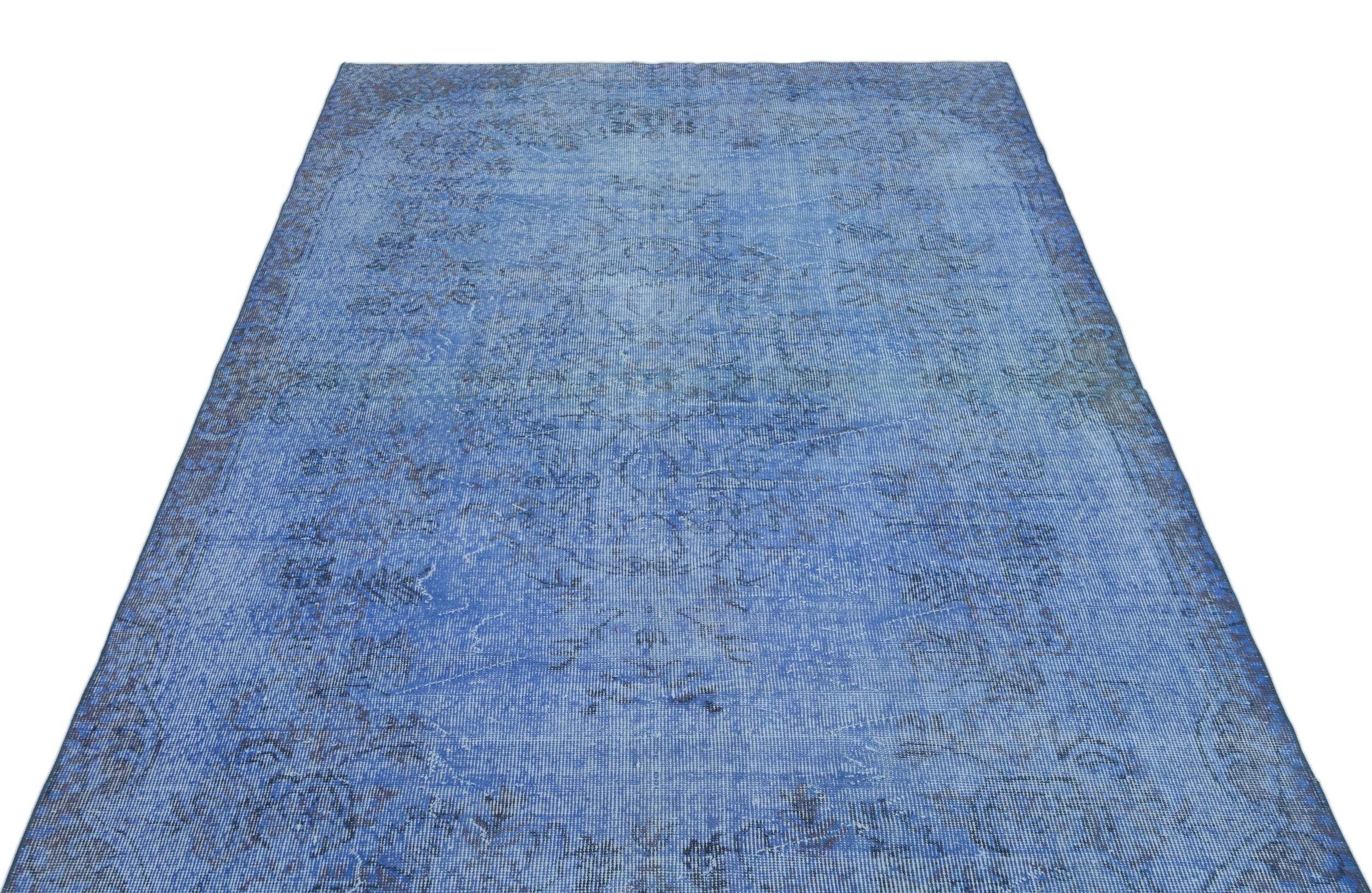 Atina Blue Vintage Wool Handmade Area Rug 5'4" x 9'3"