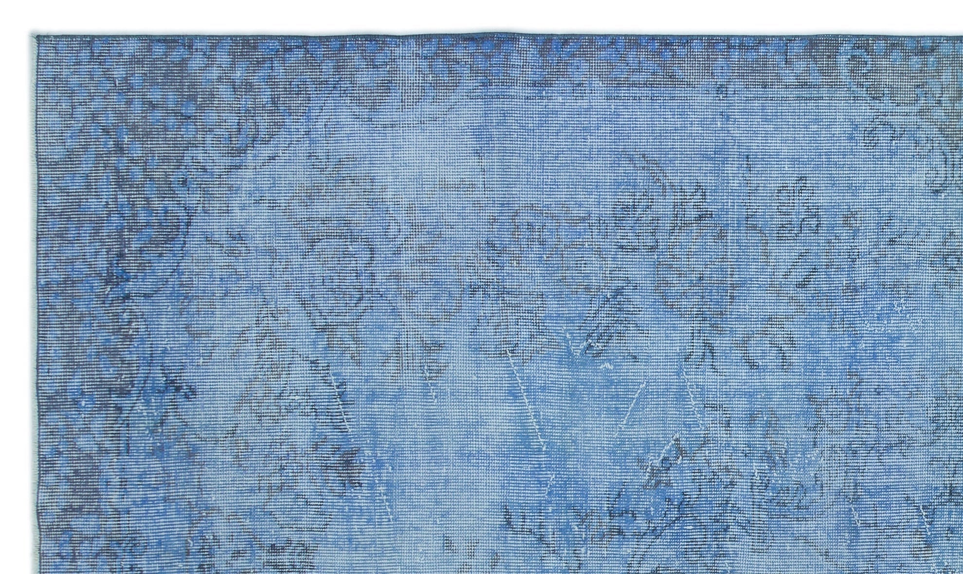 Atina Blue Vintage Wool Handmade Area Rug 5'4" x 9'3"